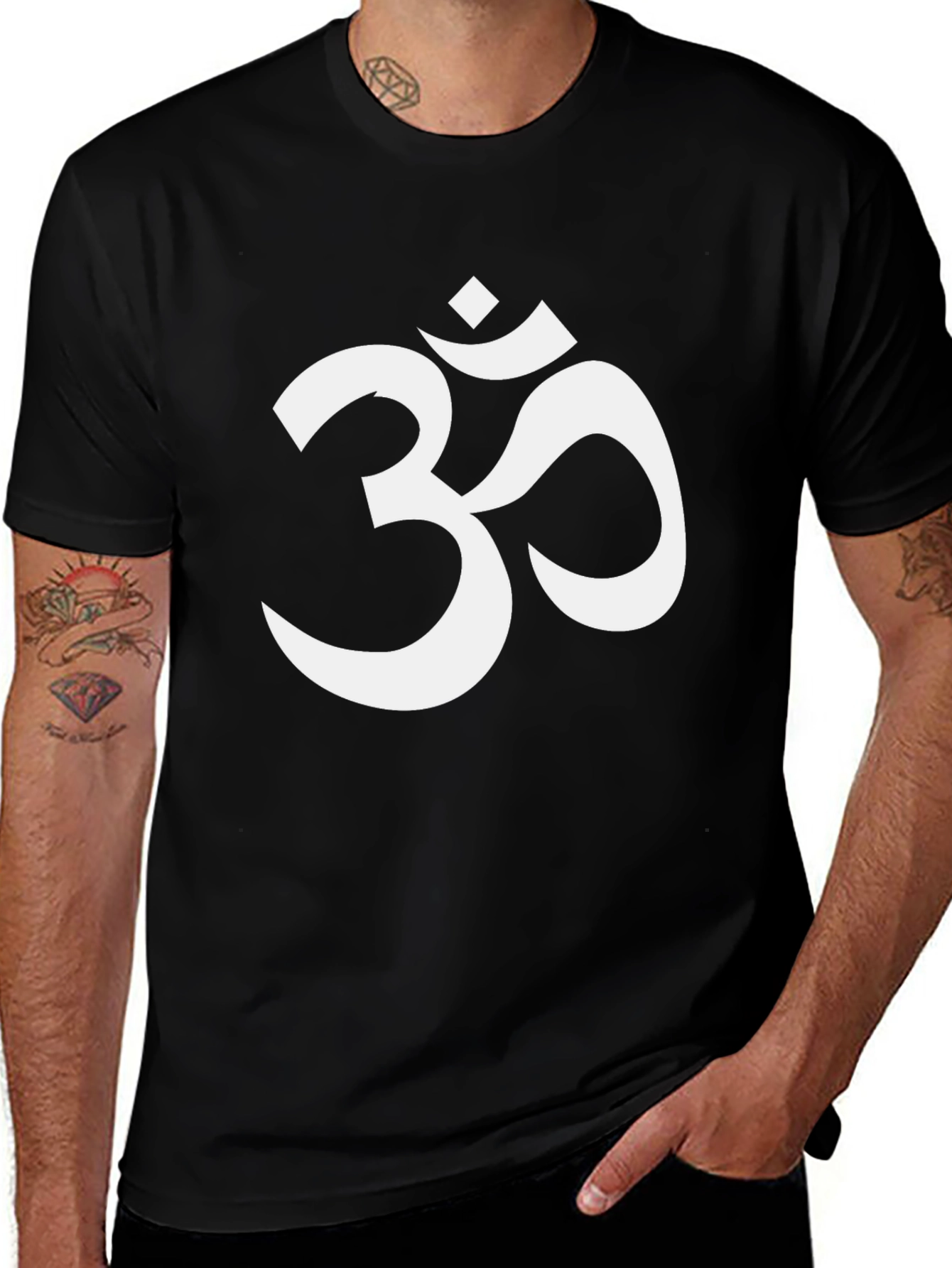 Om Symbol Graphic Tee - Black Cotton Casual T-Shirt