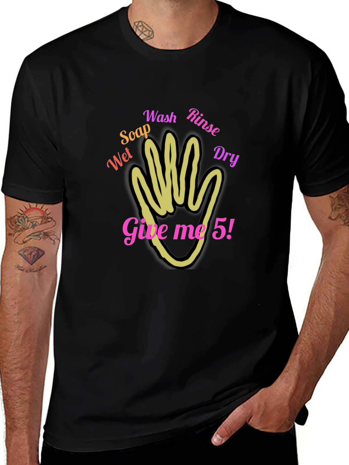 Variant 23 of Give Me 5! Hand Washing T-Shirt