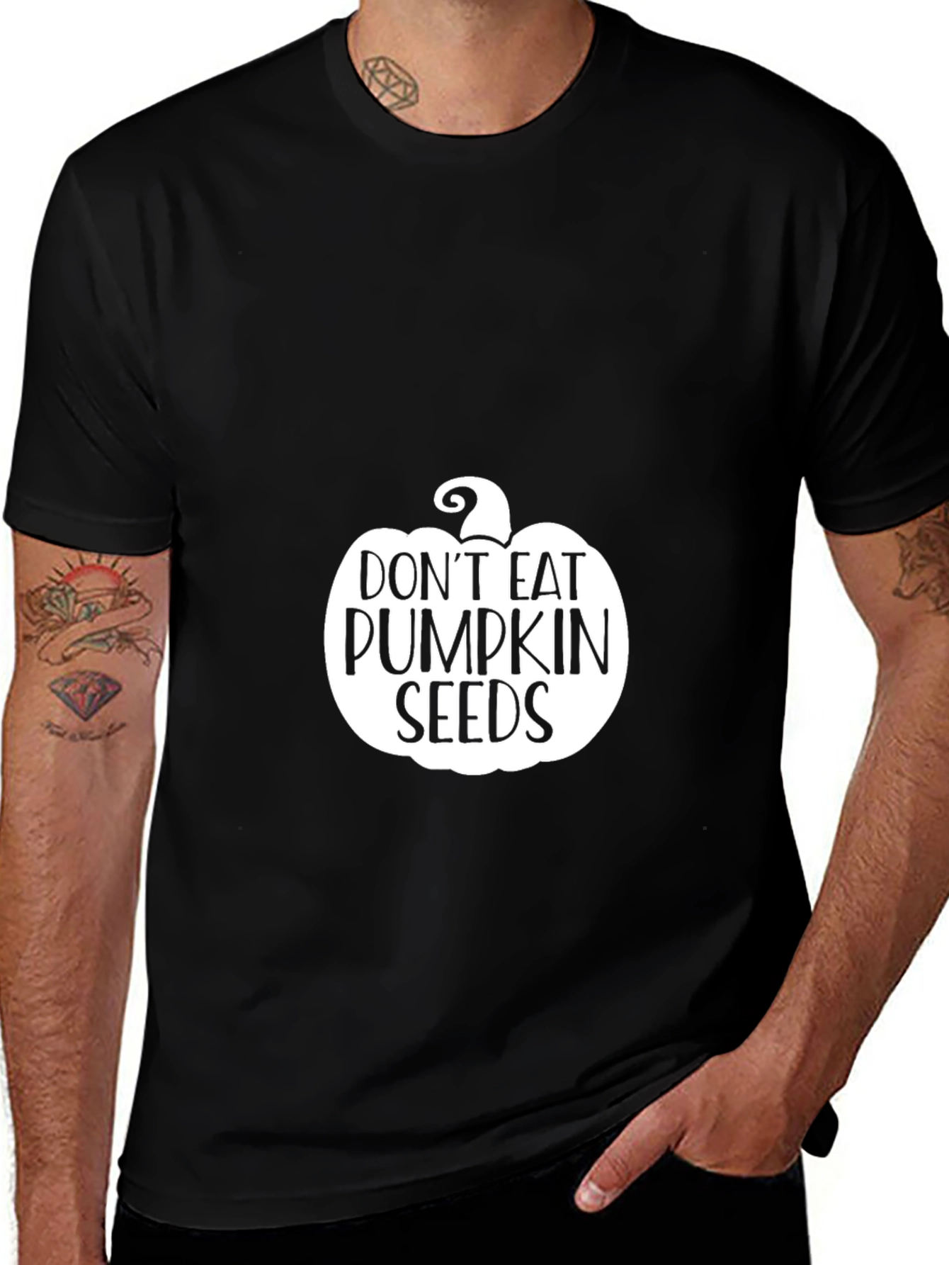 Variant 25 of Don't Eat Pumpkin Seeds Black Graphic Tee