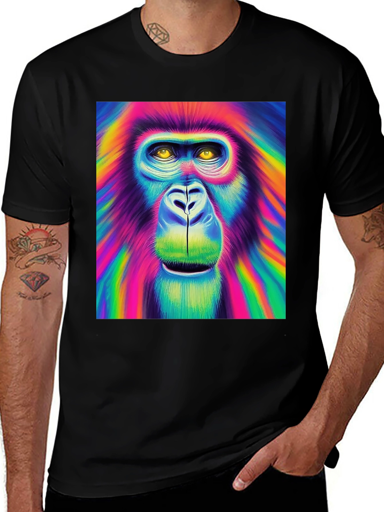 Variant 23 of Vibrant Gorilla Graphic Tee - Bold Colorful Design