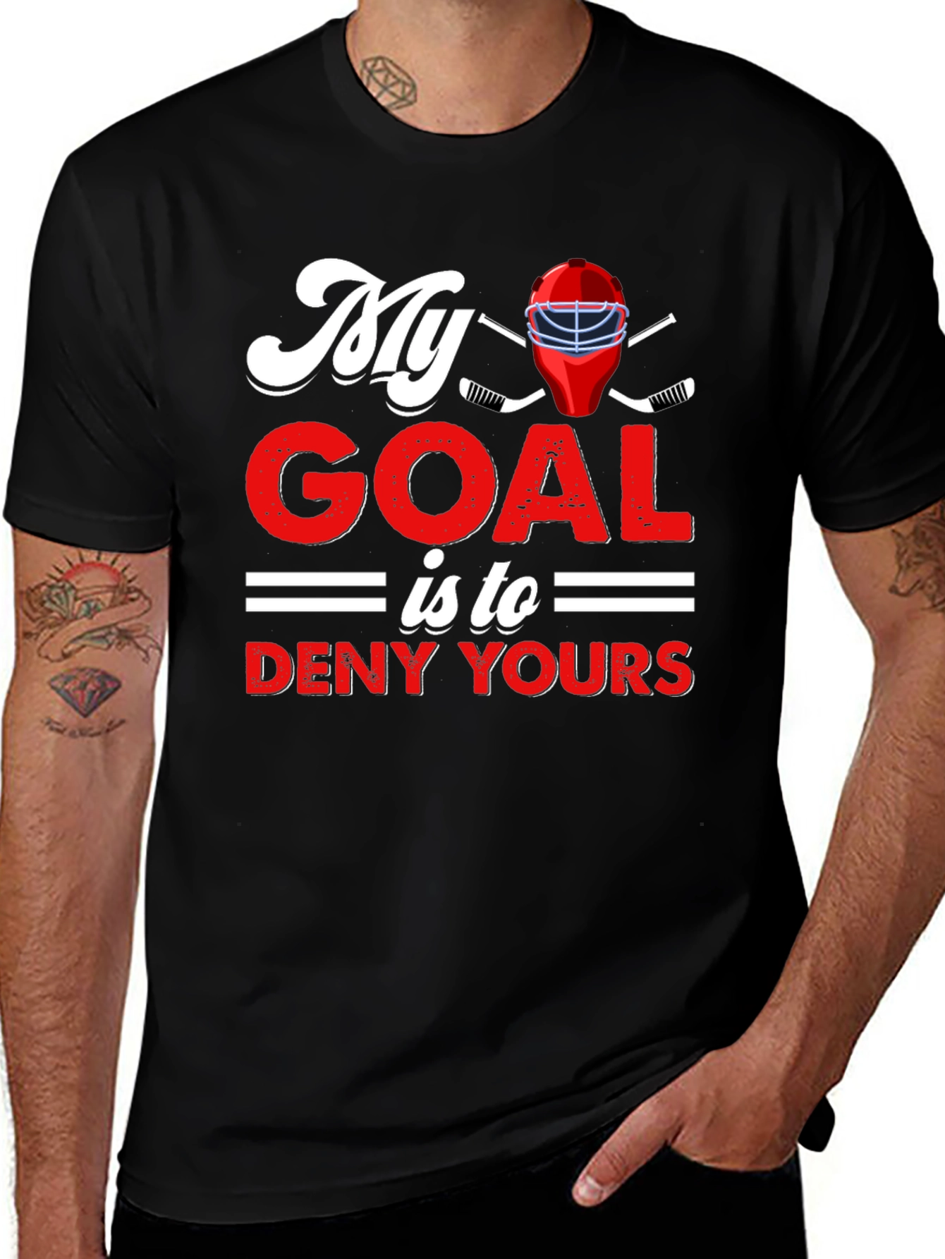 Variant 23 of My Goal is to Deny Yours Hockey T-Shirt