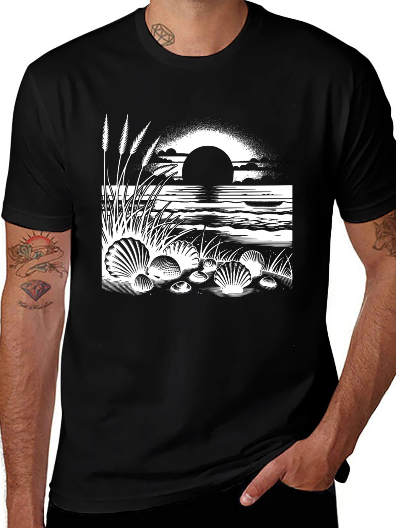 Variant 20 of Seascape Graphic Tee - Black
