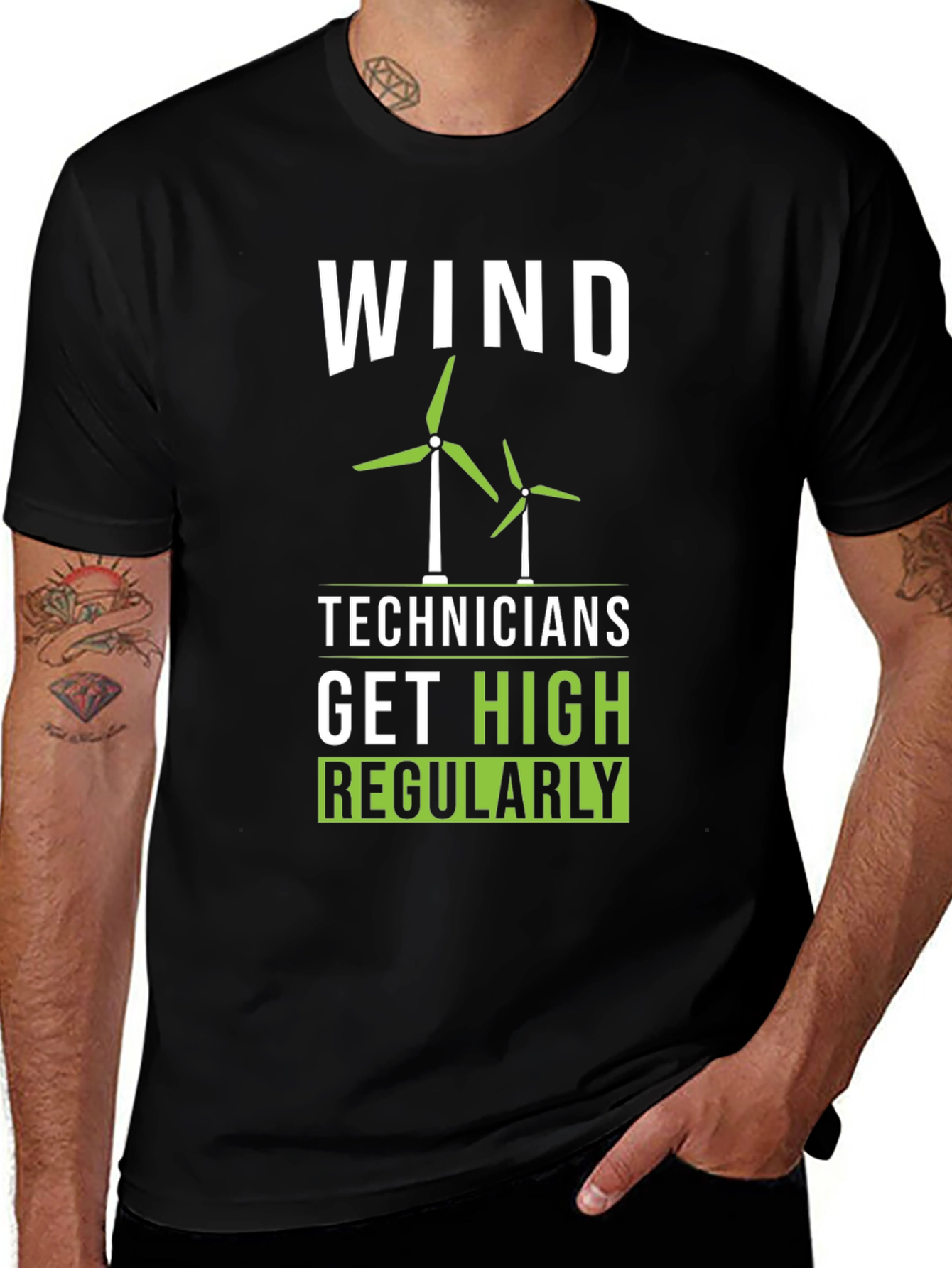 Variant 24 of Wind Technician T-Shirt: Get High Regularly