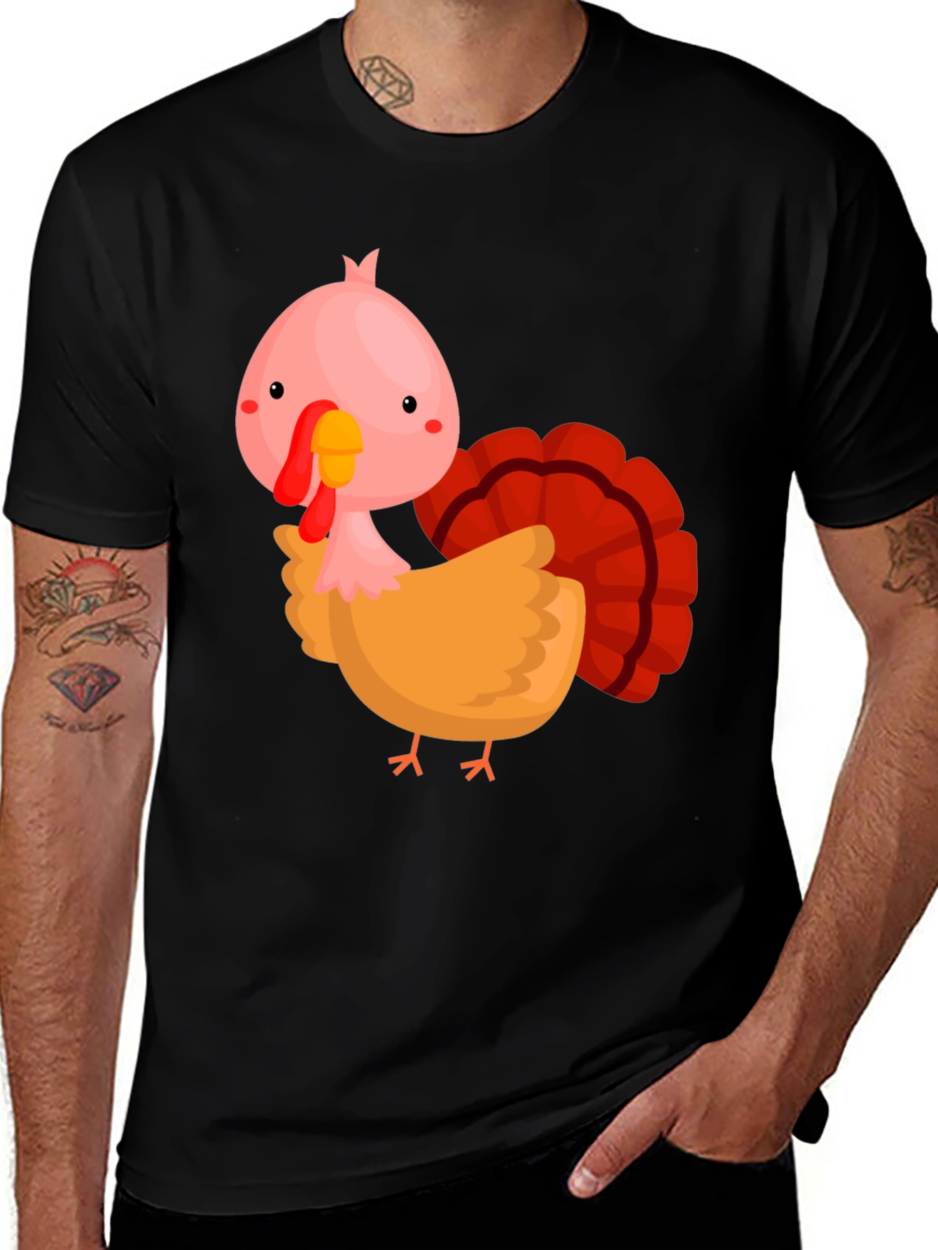 Variant 27 of Cute Cartoon Turkey Graphic T-Shirt
