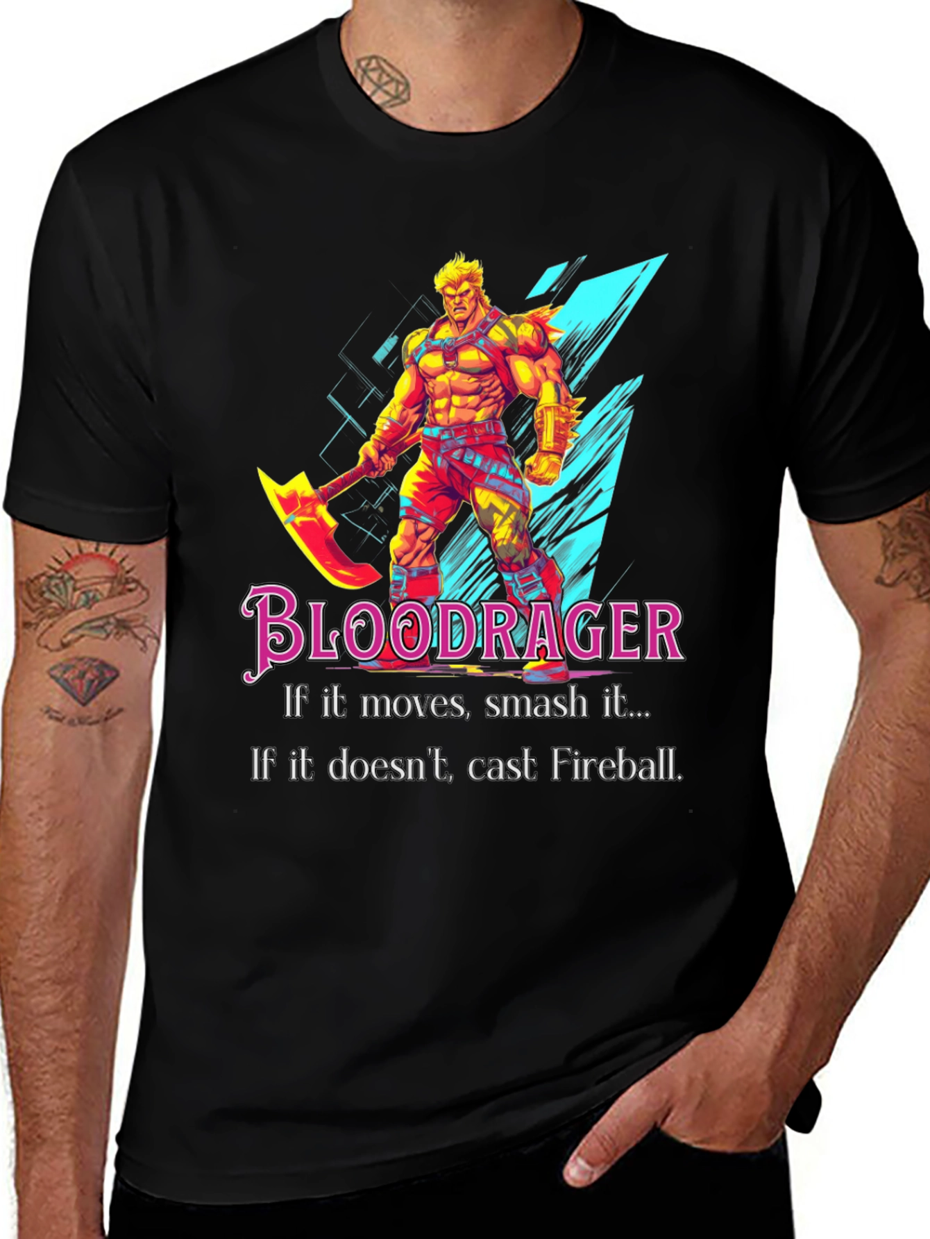 Bloodrager Graphic Tee - Smash First, Fireball Later!
