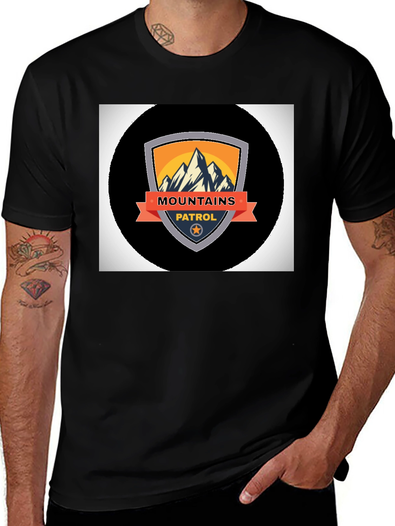 Mountains Patrol Black T-Shirt