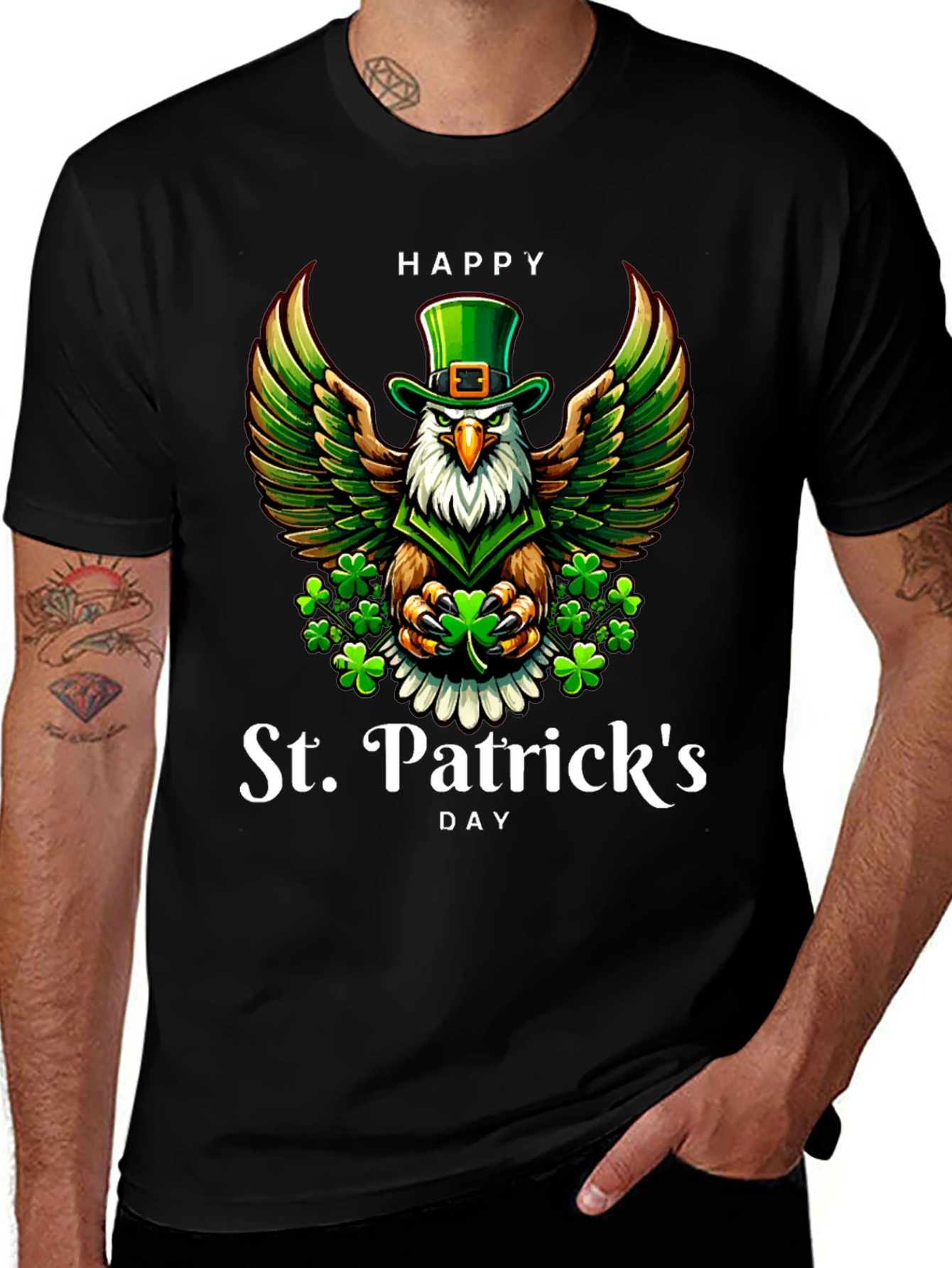 Variant 16 of St. Patrick's Day Eagle Graphic Tee
