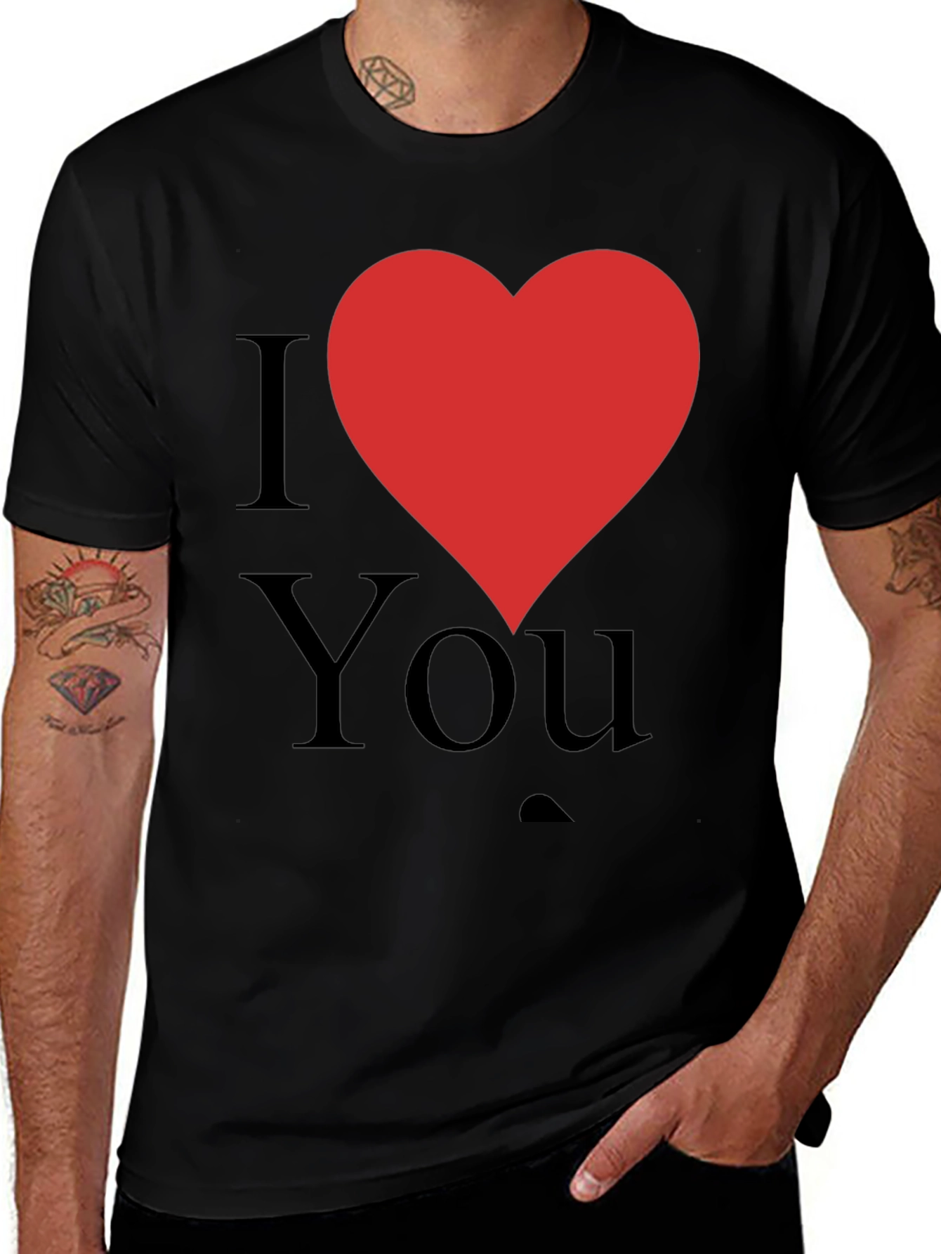 I Love You Graphic T-Shirt - Black Cotton Tee