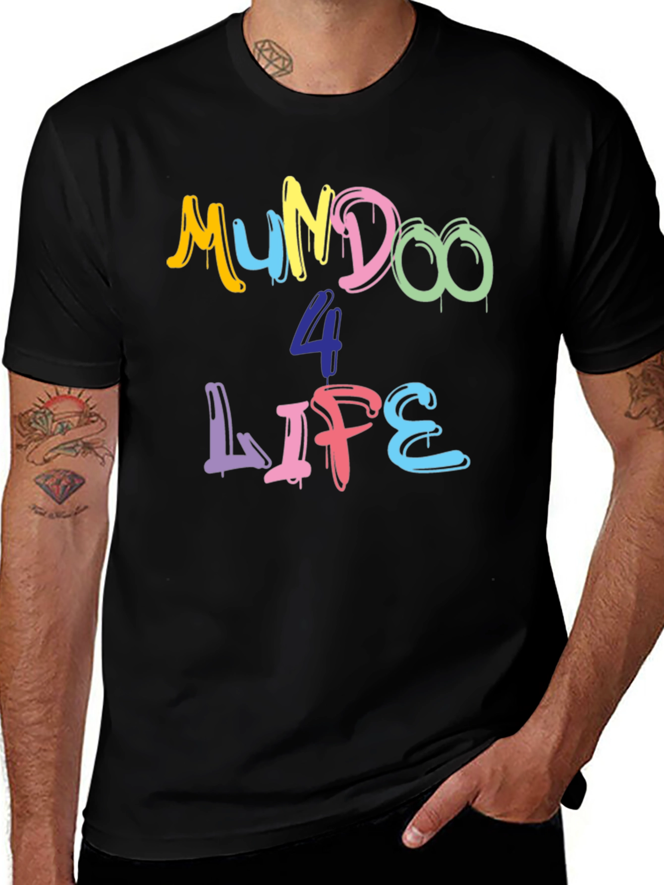 Variant 23 of Mundoo 4 Life Black T-Shirt