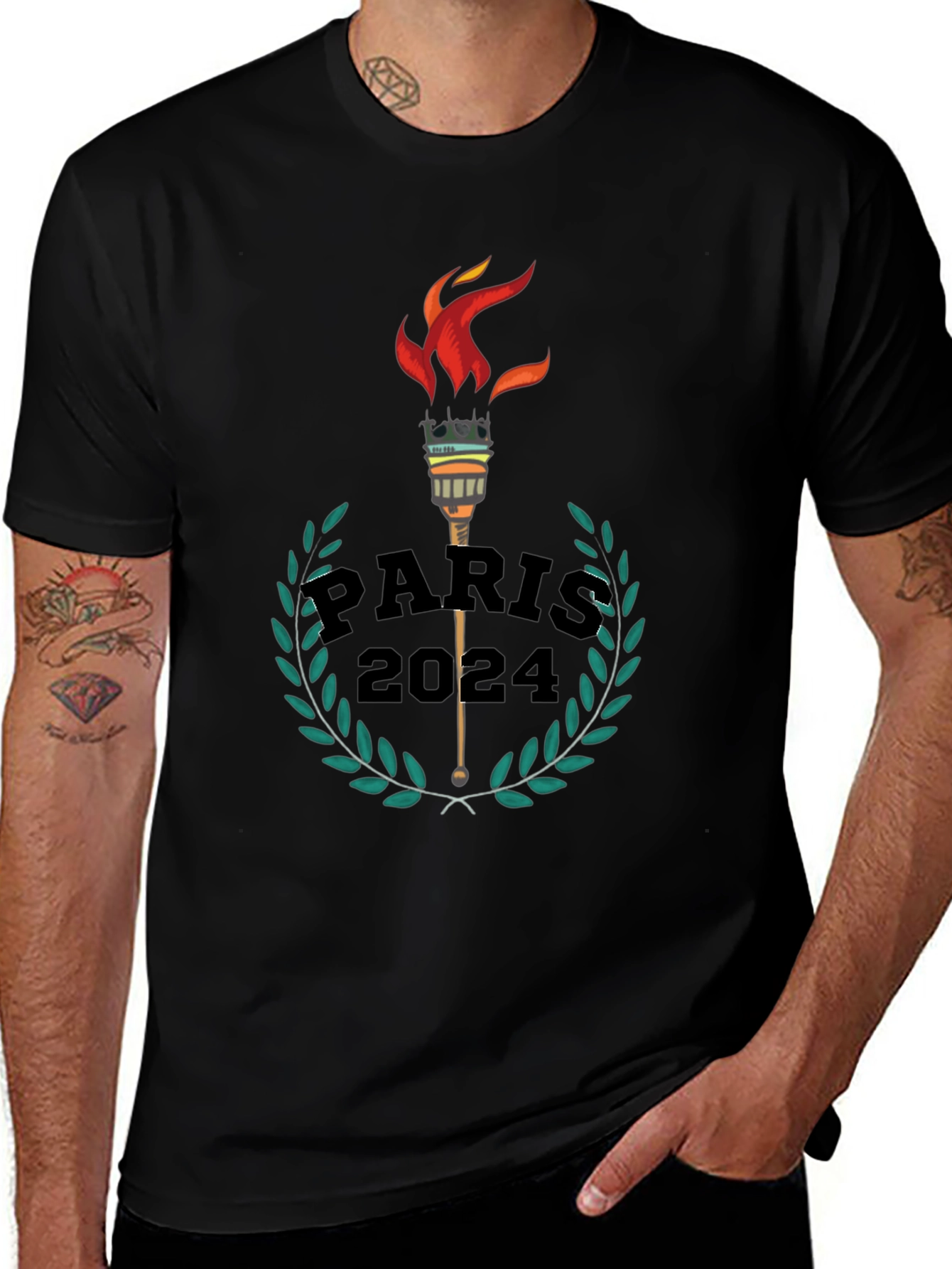 Paris 2024 Olympics Torch Graphic Tee