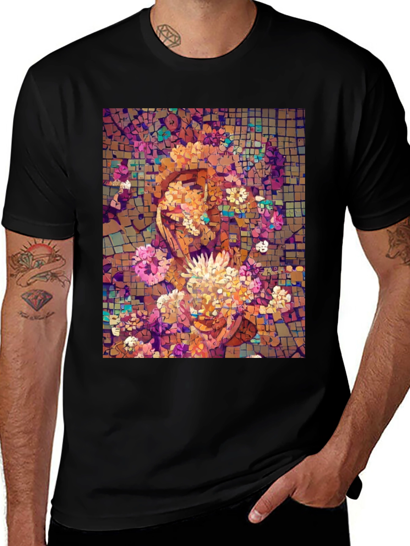 Variant 23 of Mosaic Floral Face Graphic Tee