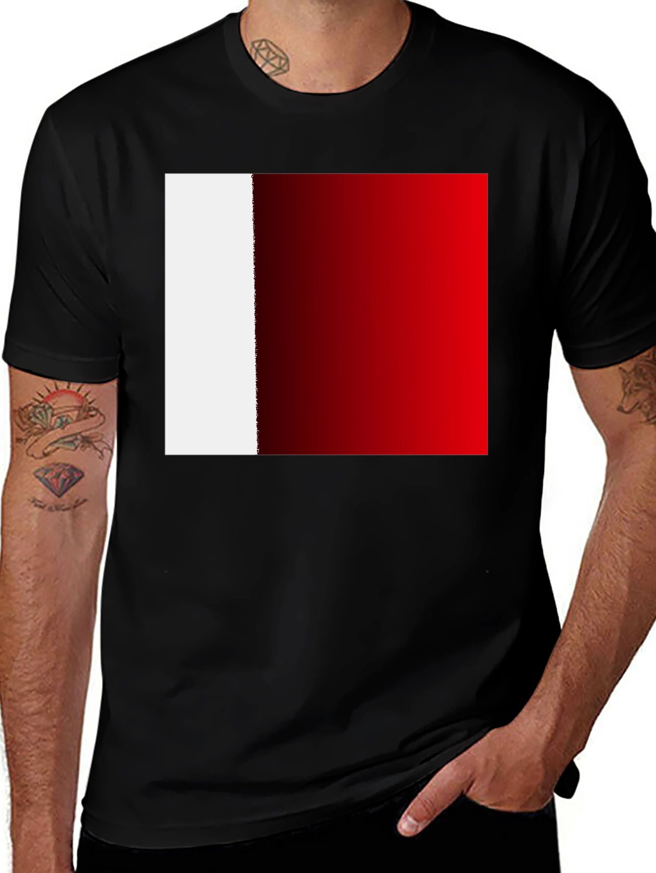 Modern UAE Flag Graphic T-Shirt - Black