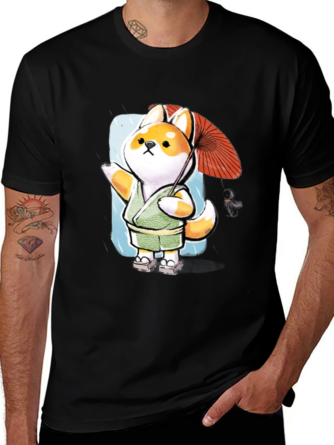 Shiba Inu Umbrella T-Shirt - Japanese Doge Style