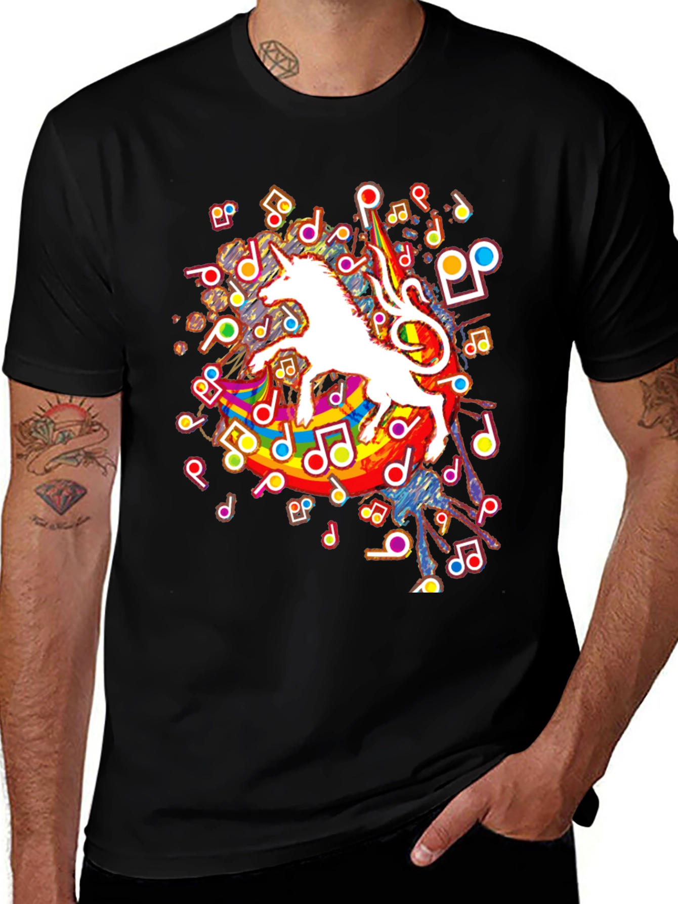 Variant 6 of Unicorn Music Rainbow Graphic Tee