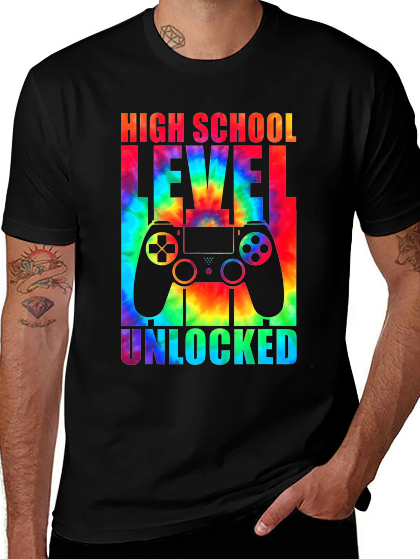 Variant 20 of High School Level Unlocked T-Shirt - Gamer Graduation Tee
