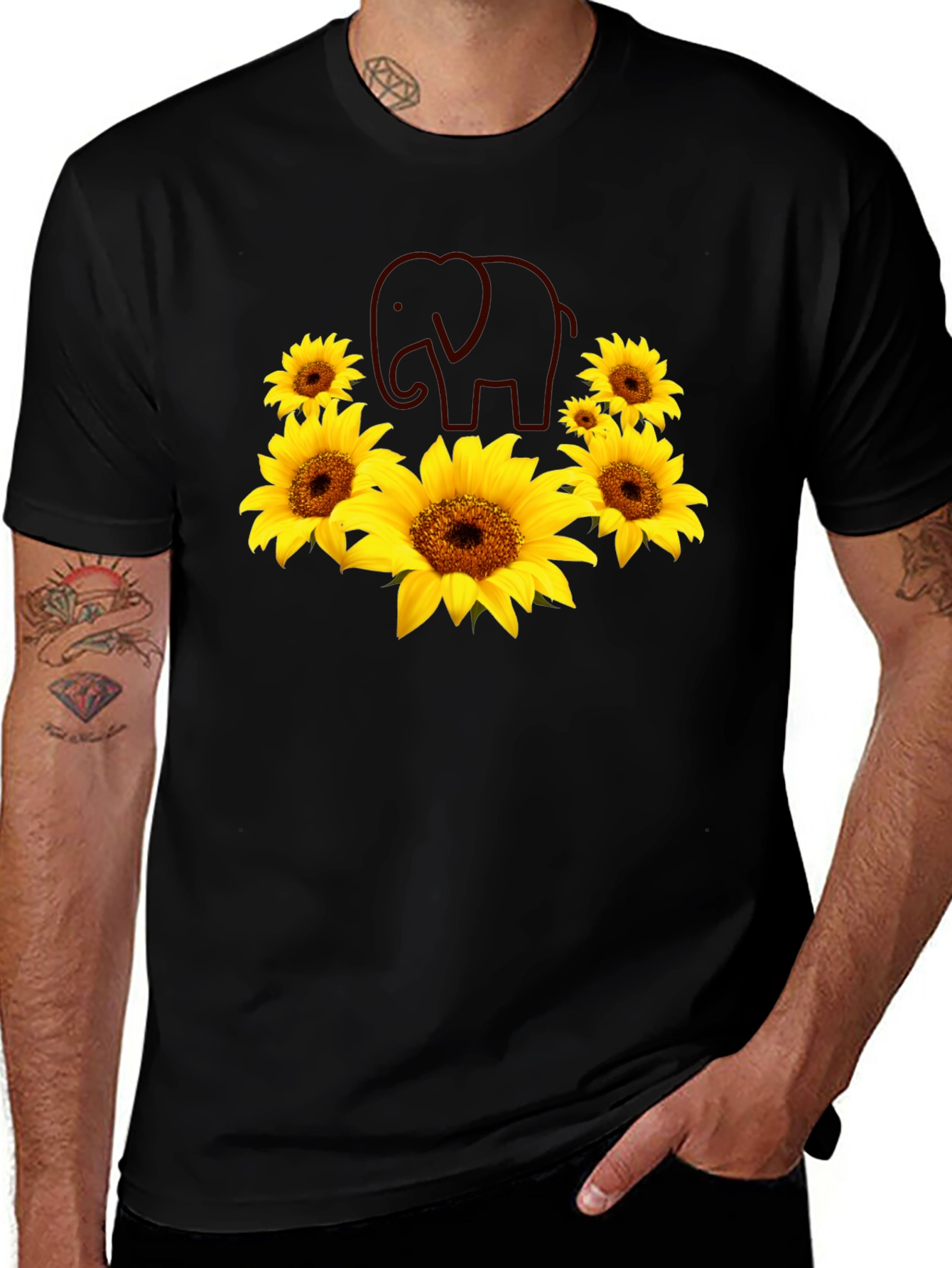 Variant 11 of Sunflower Elephant Graphic Tee