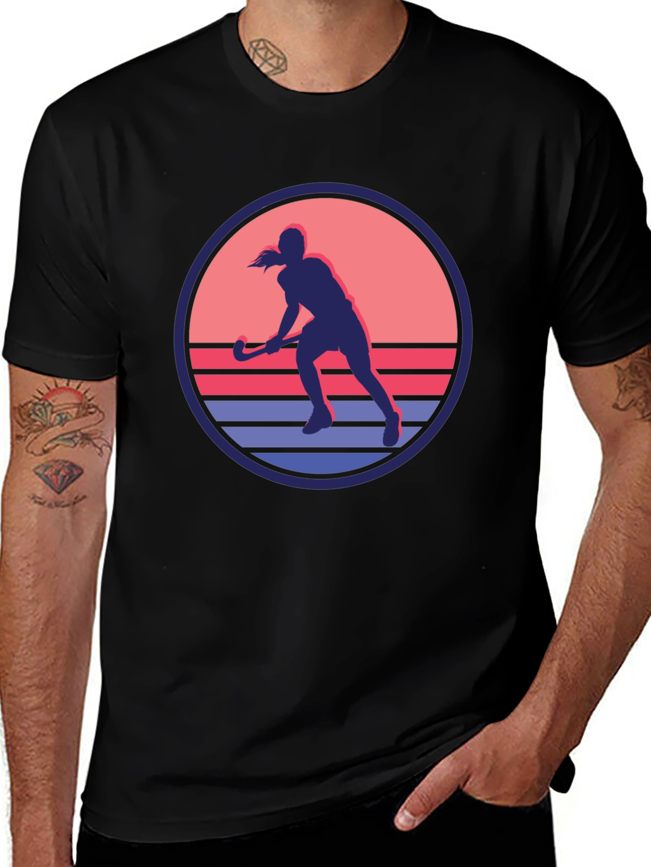 Variant 2 of Retro Hockey Player Graphic T-Shirt