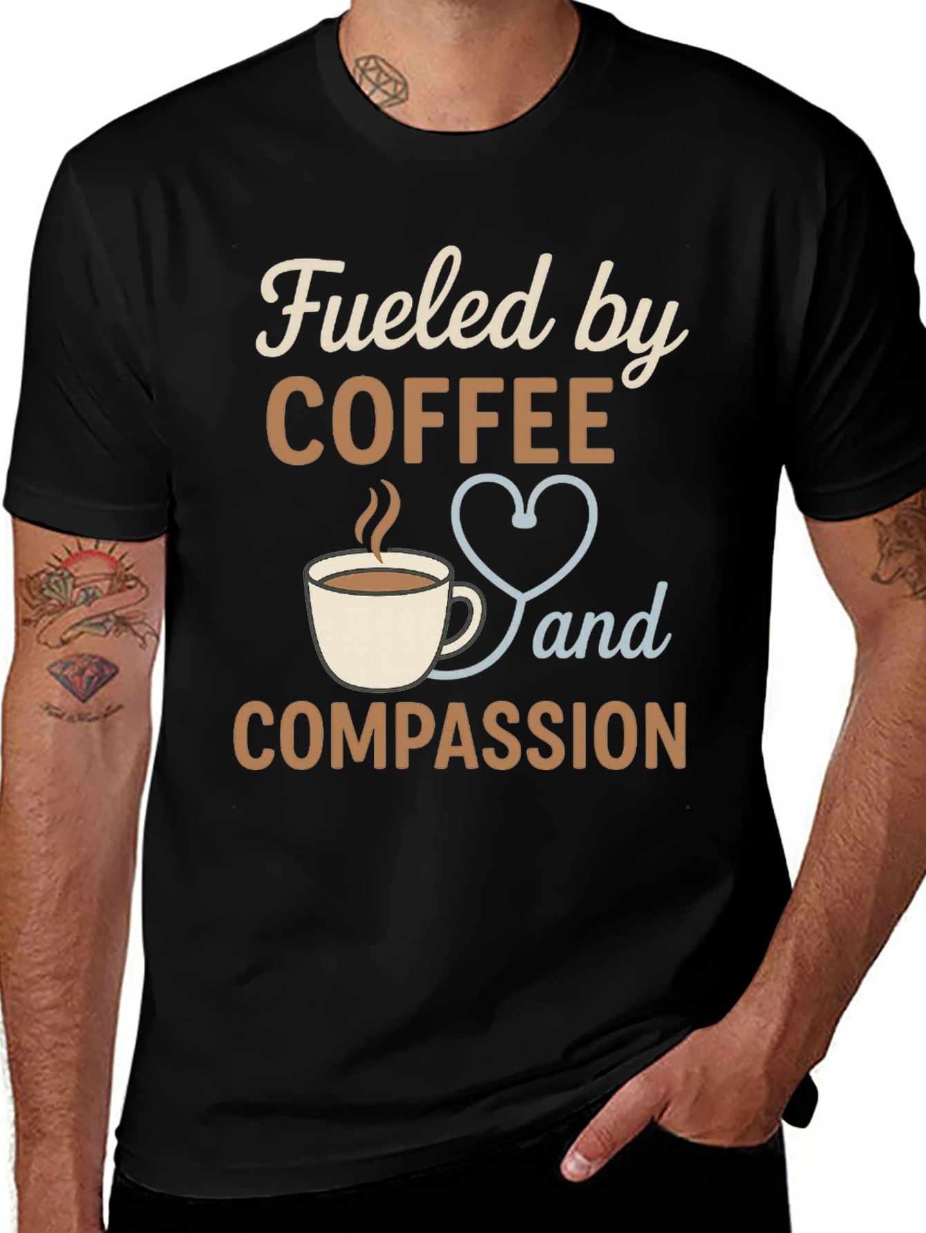 Variant 3 of Fueled by Coffee and Compassion Graphic Tee