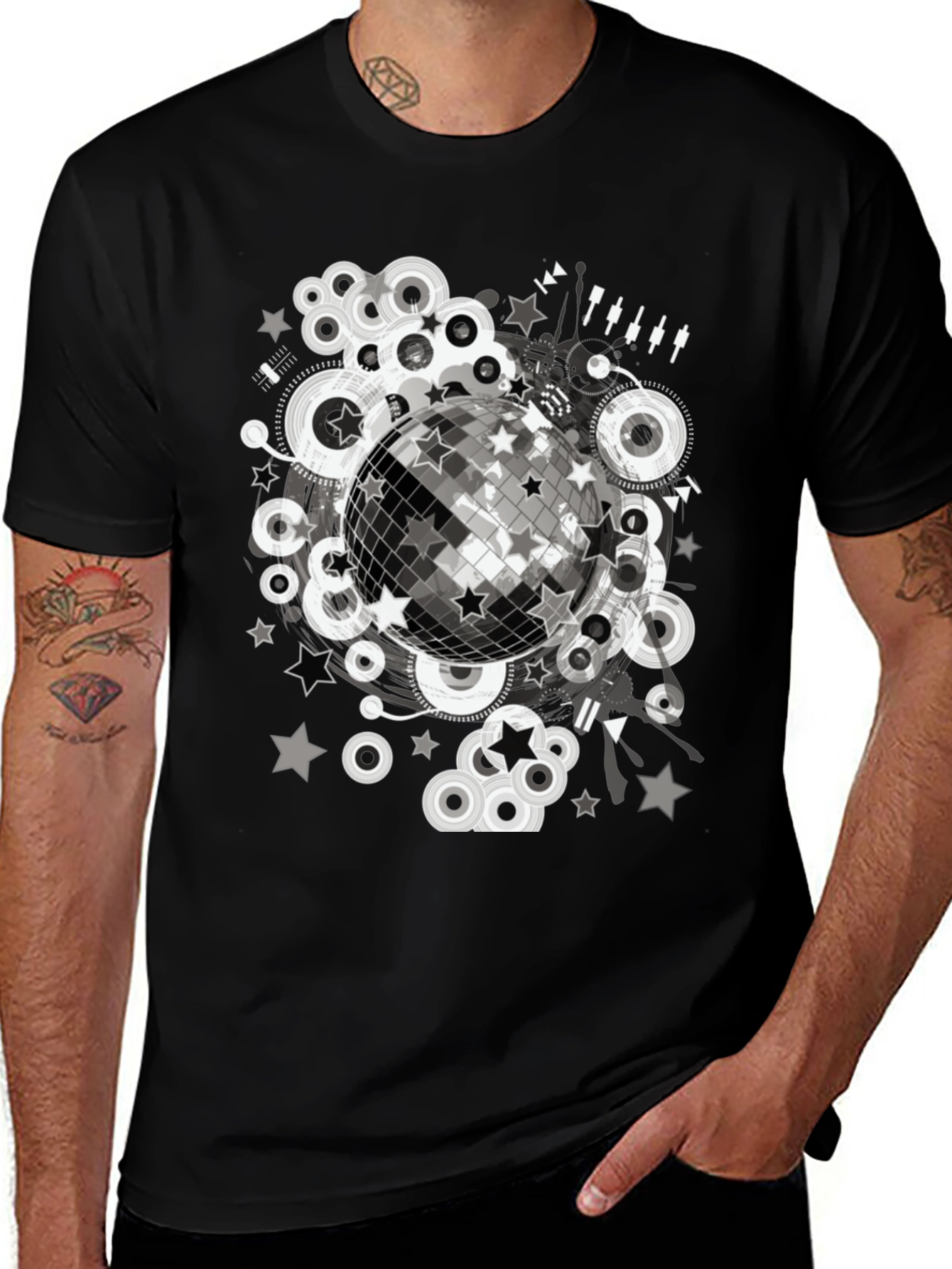 Variant 20 of Disco Ball Graphic Tee - Retro Party Shirt