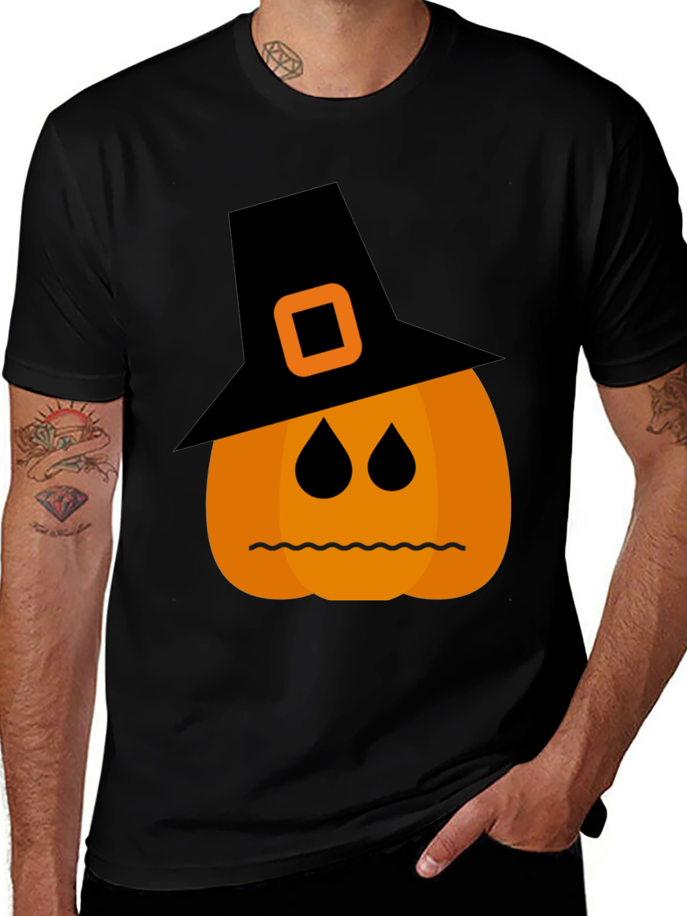 Halloween Pumpkin Witch Hat T-Shirt