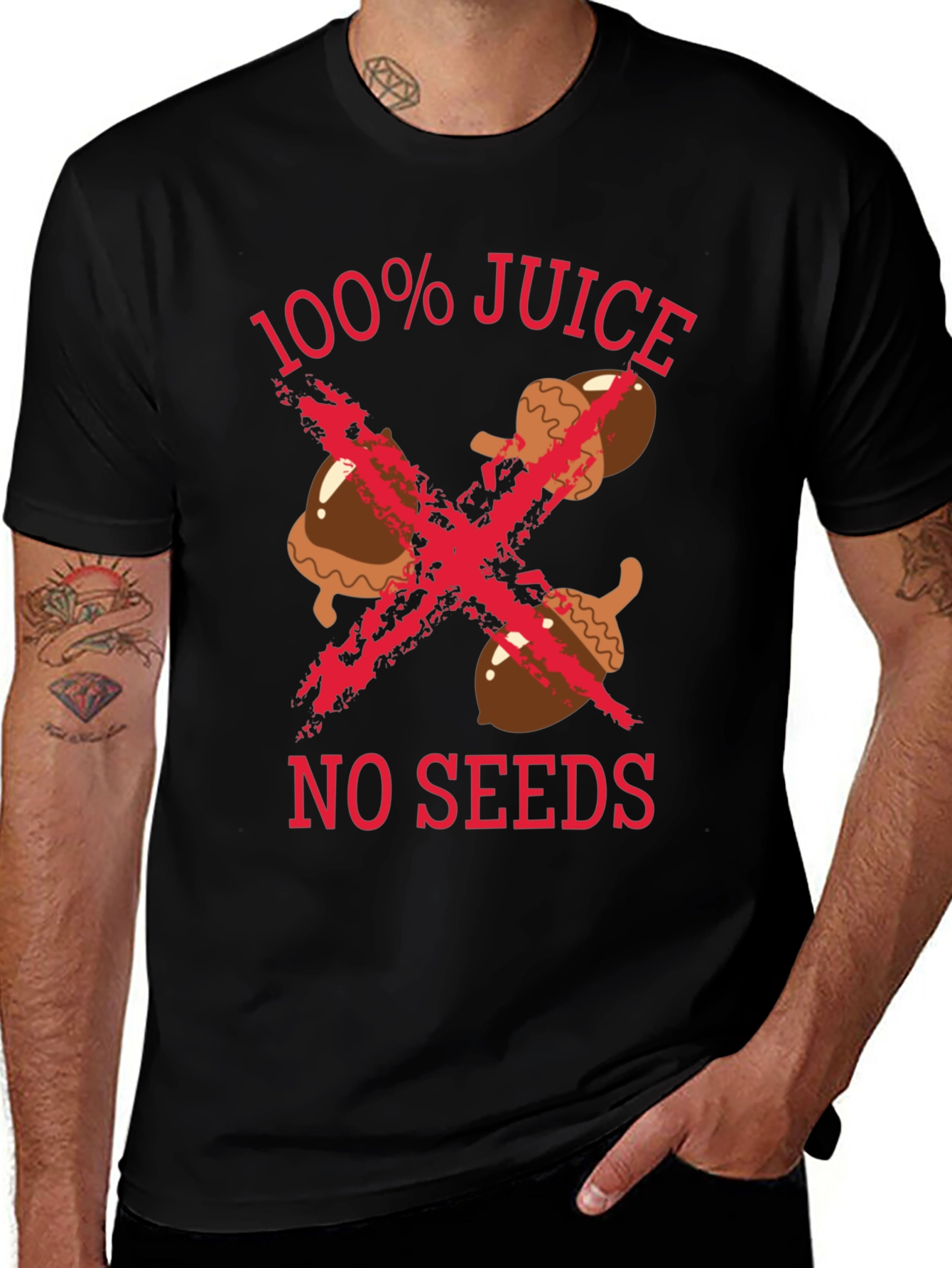Variant 23 of 100% Juice No Seeds Graphic Tee - Black