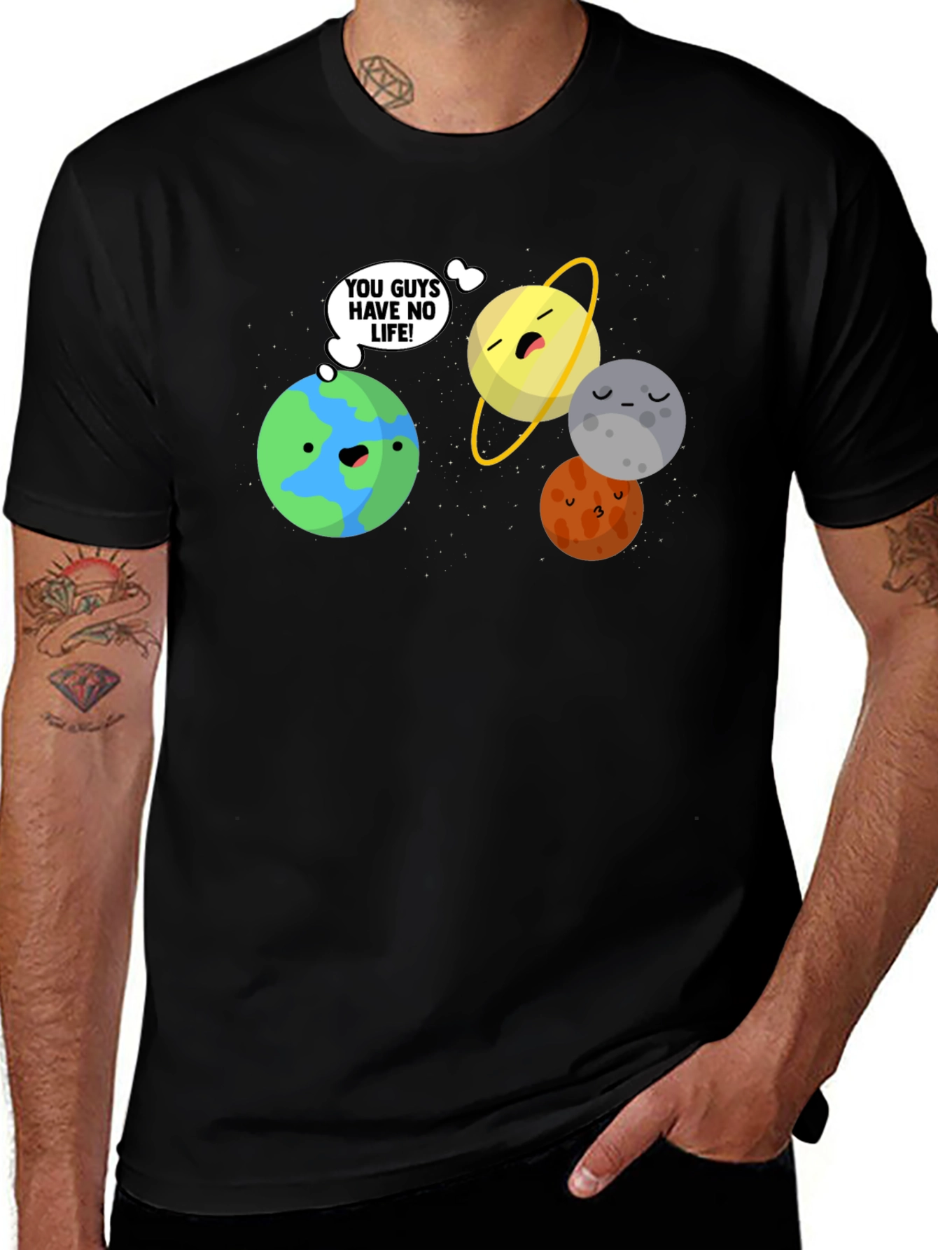 Variant 20 of Planets No Life Funny Graphic Tee