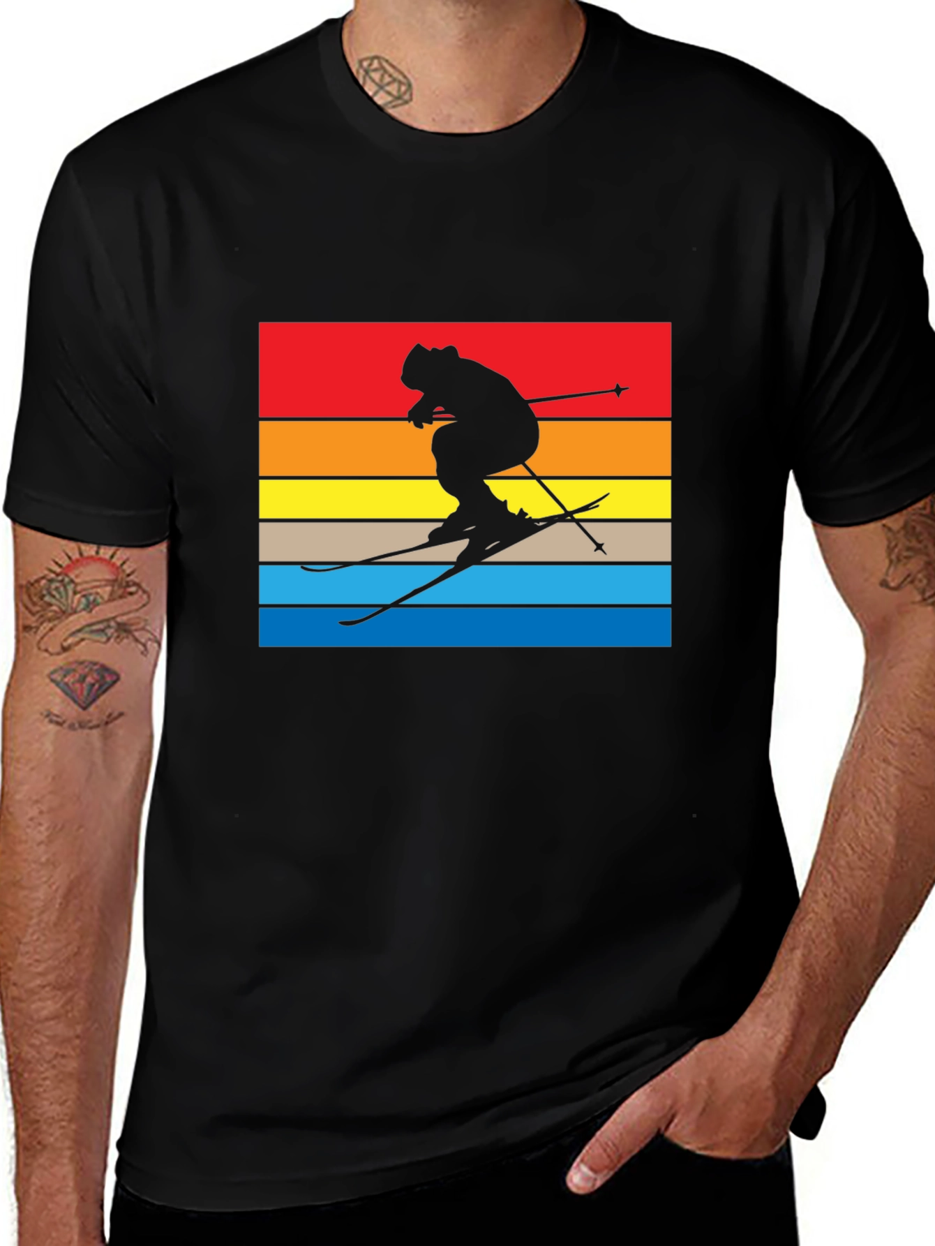 Variant 25 of Retro Ski Silhouette Graphic T-Shirt