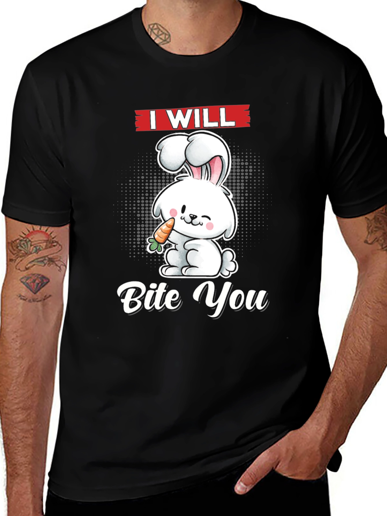 Variant 22 of I Will Bite You Bunny Graphic Tee