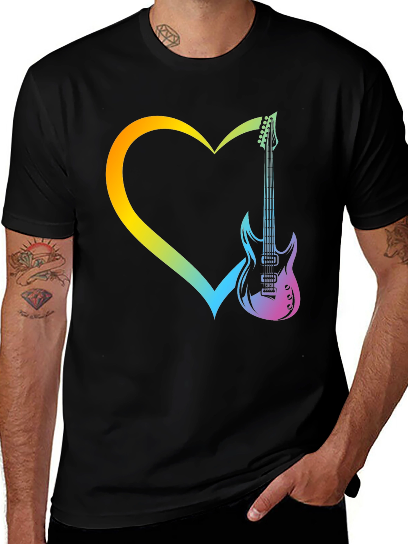 Variant 8 of Guitar Heart Graphic Tee - Music Lover Shirt