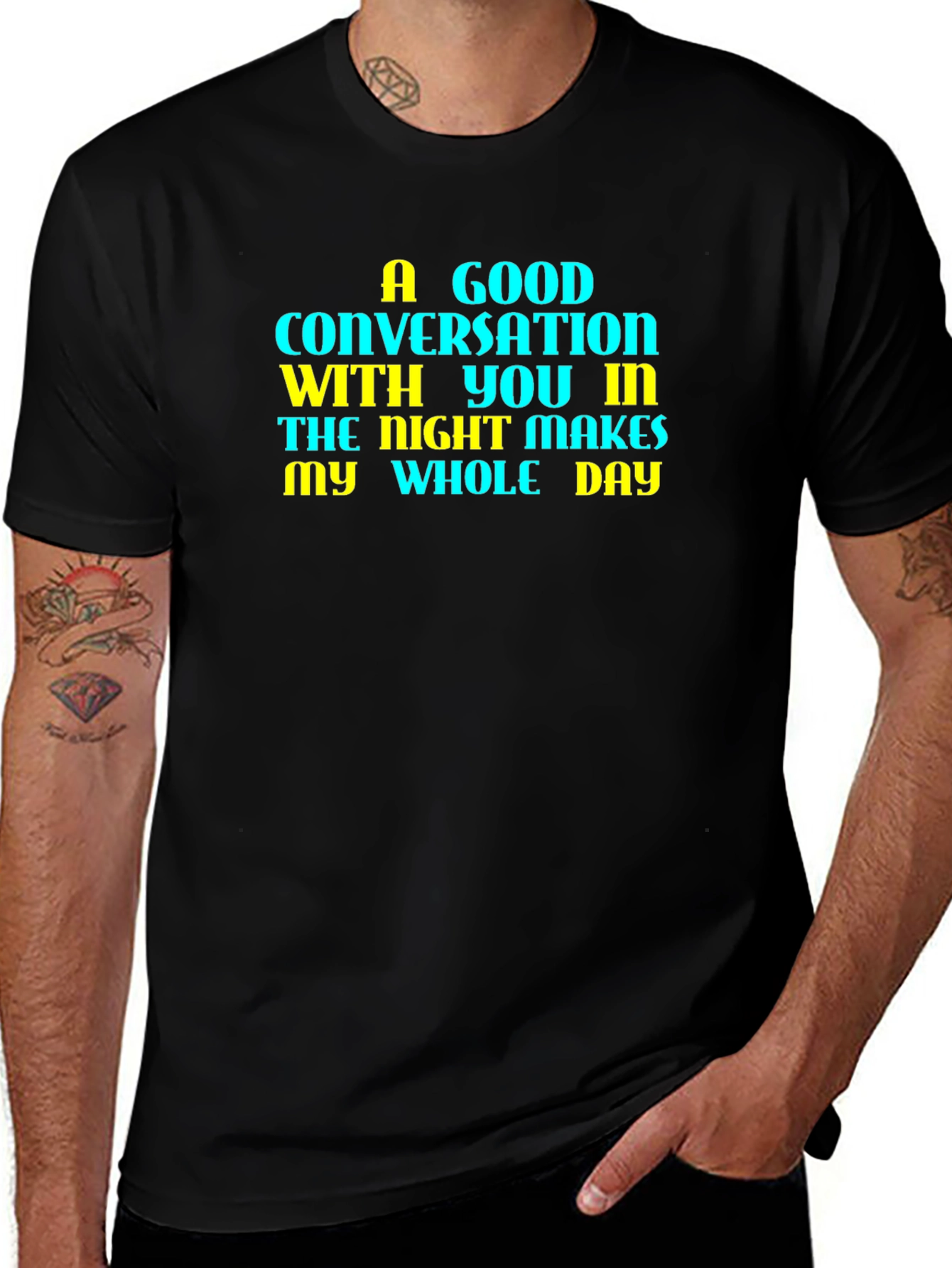 Variant 20 of A Good Conversation Graphic Tee - Black
