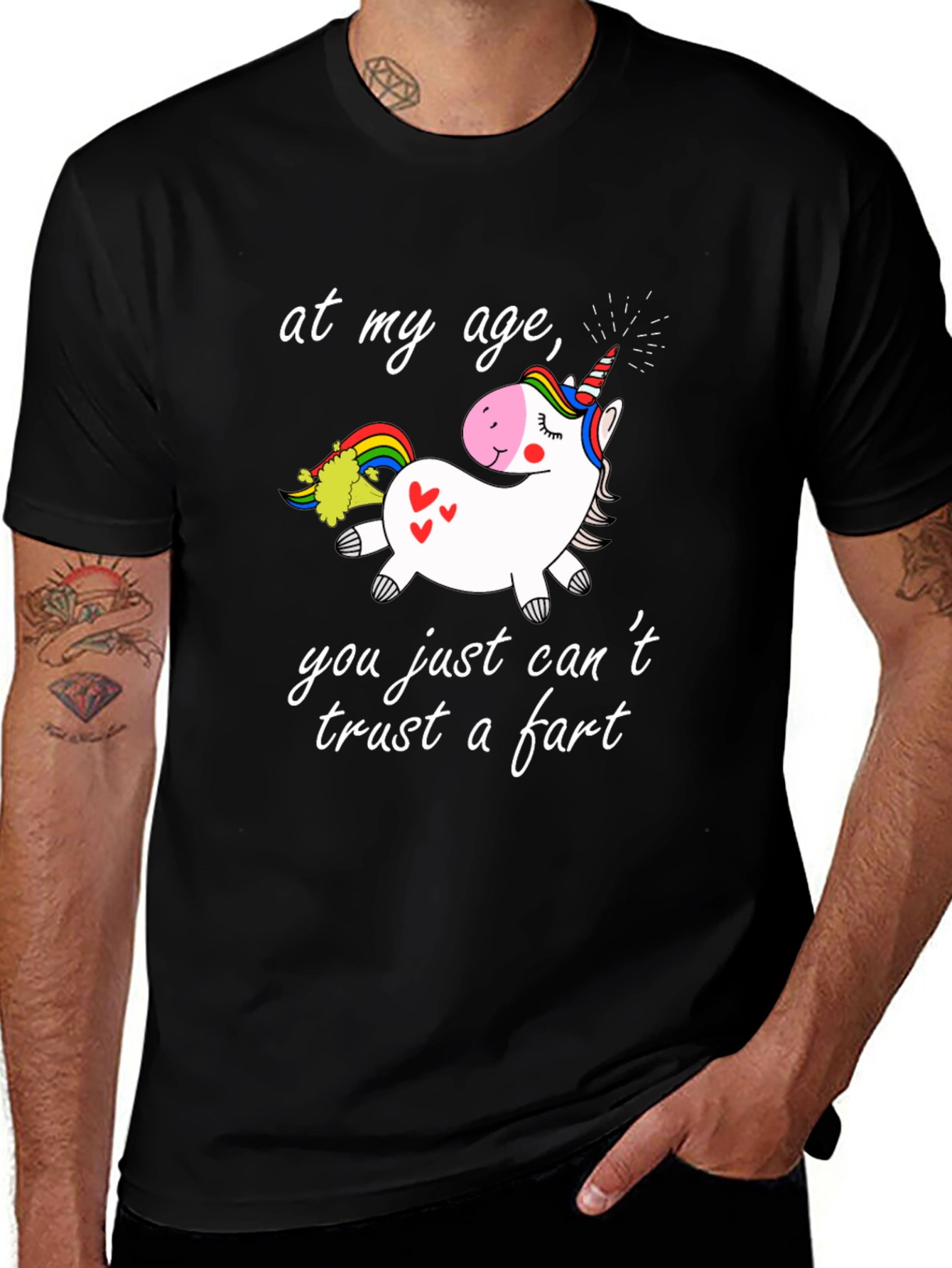 Variant 18 of Funny Unicorn T-Shirt: At My Age, Trust No Fart