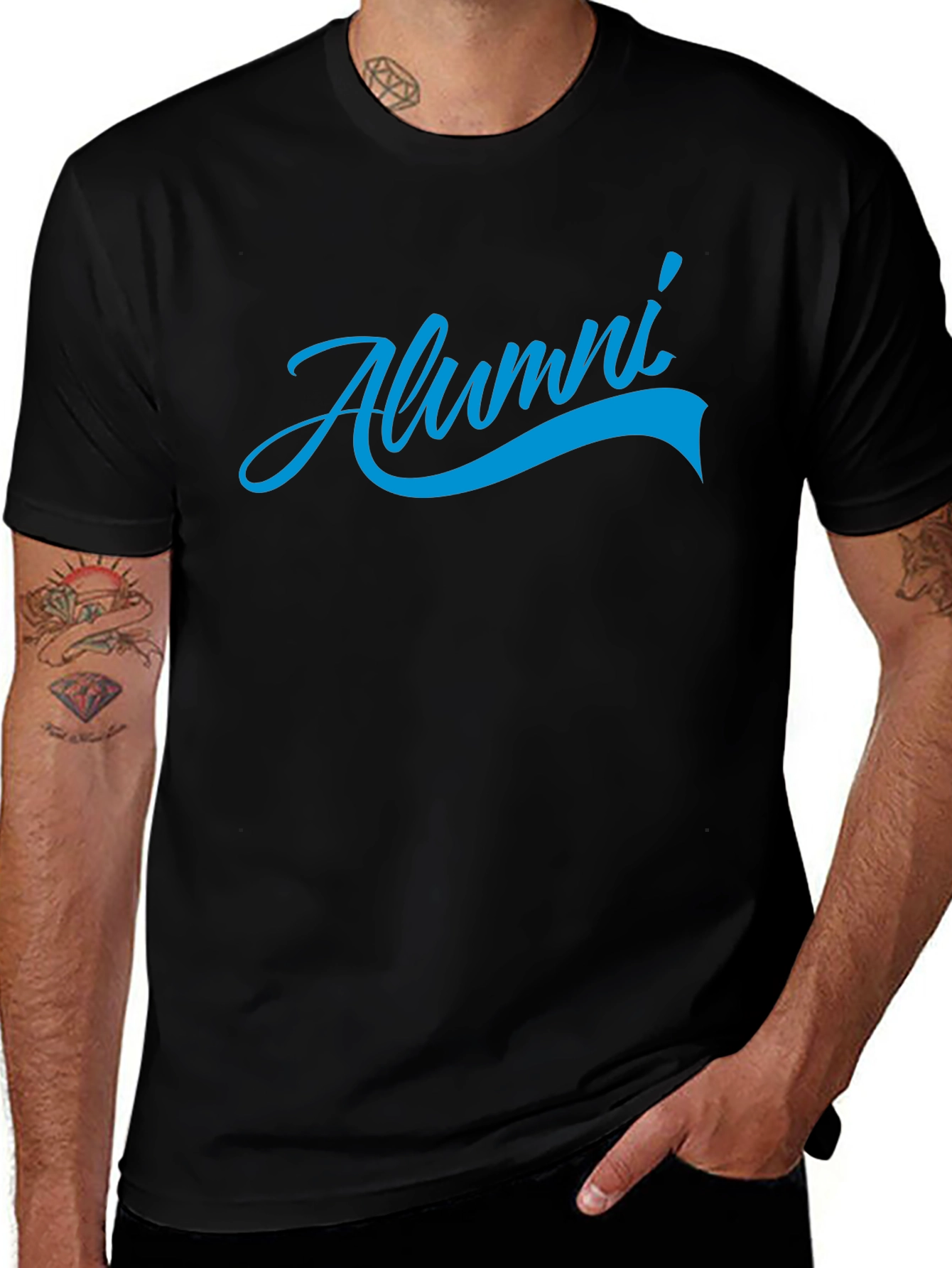 Variant 25 of Alumni Graphic Tee - Black Crew Neck T-Shirt