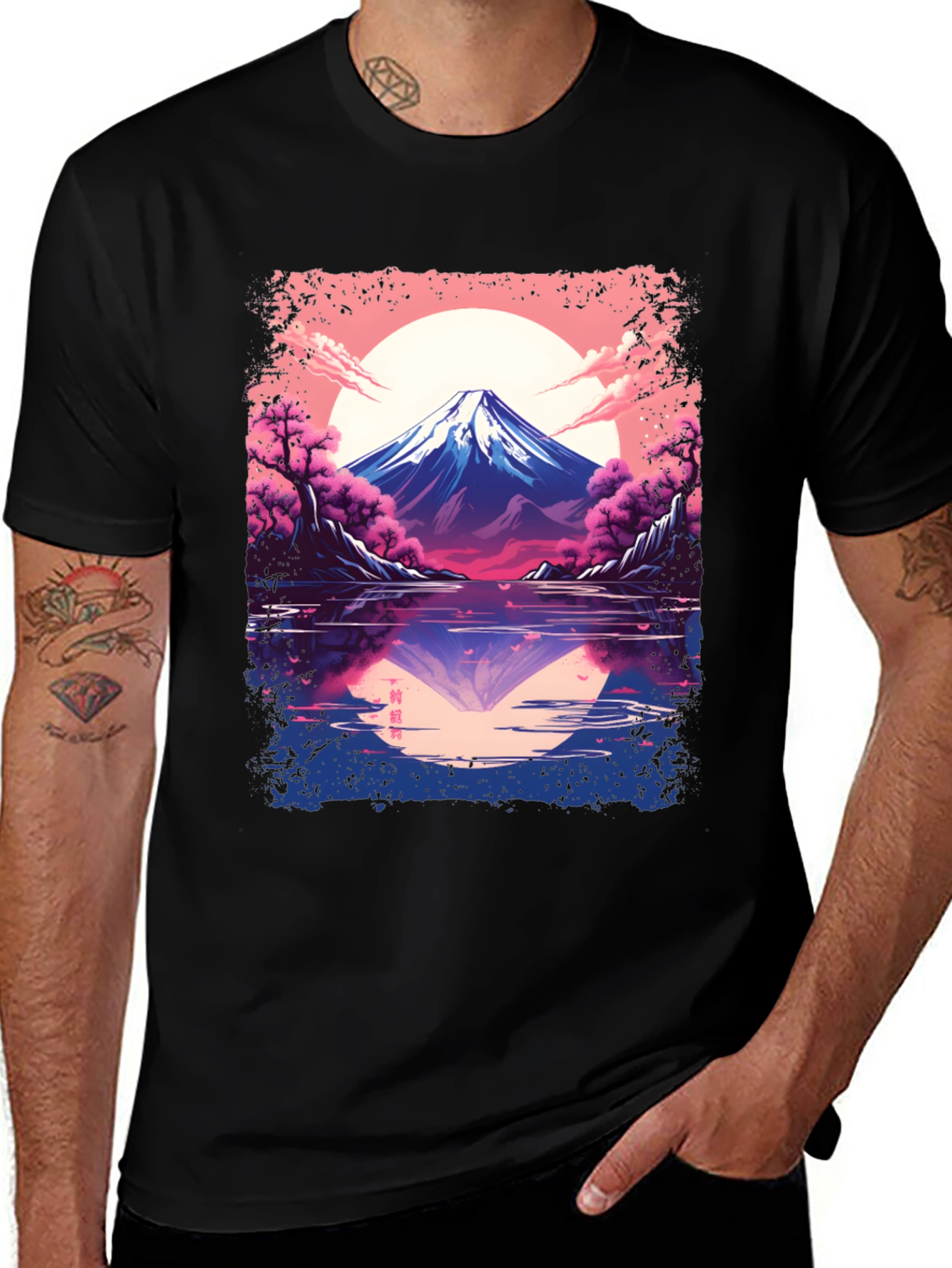 Variant 28 of Mount Fuji Reflection Graphic Tee - Black