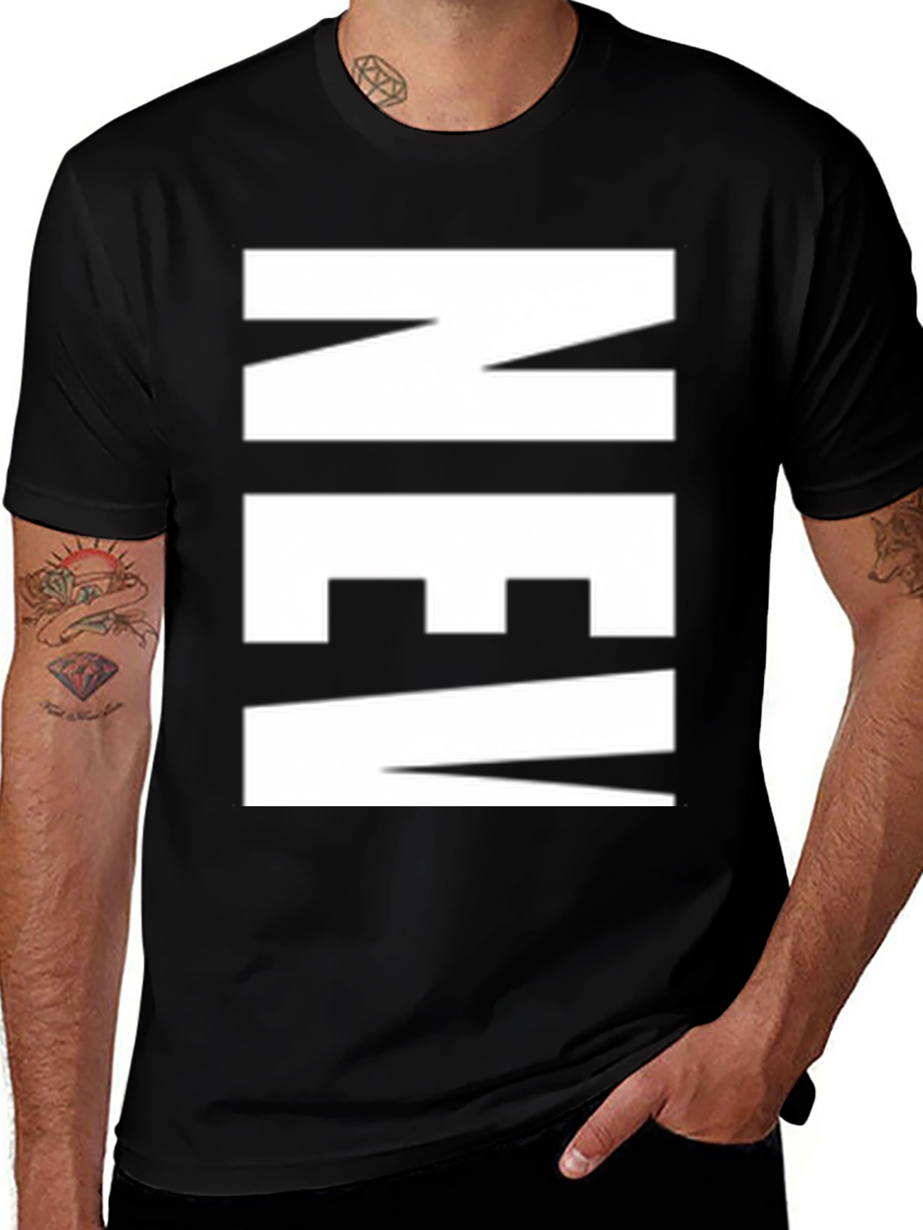Variant 22 of Bold 'NEV' Graphic Tee - Black