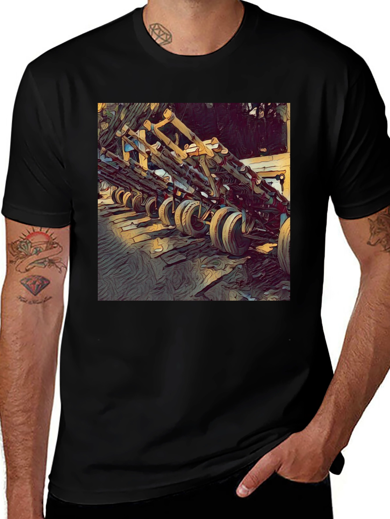 Variant 24 of Unique Graphic T-Shirt: Wooden Structure