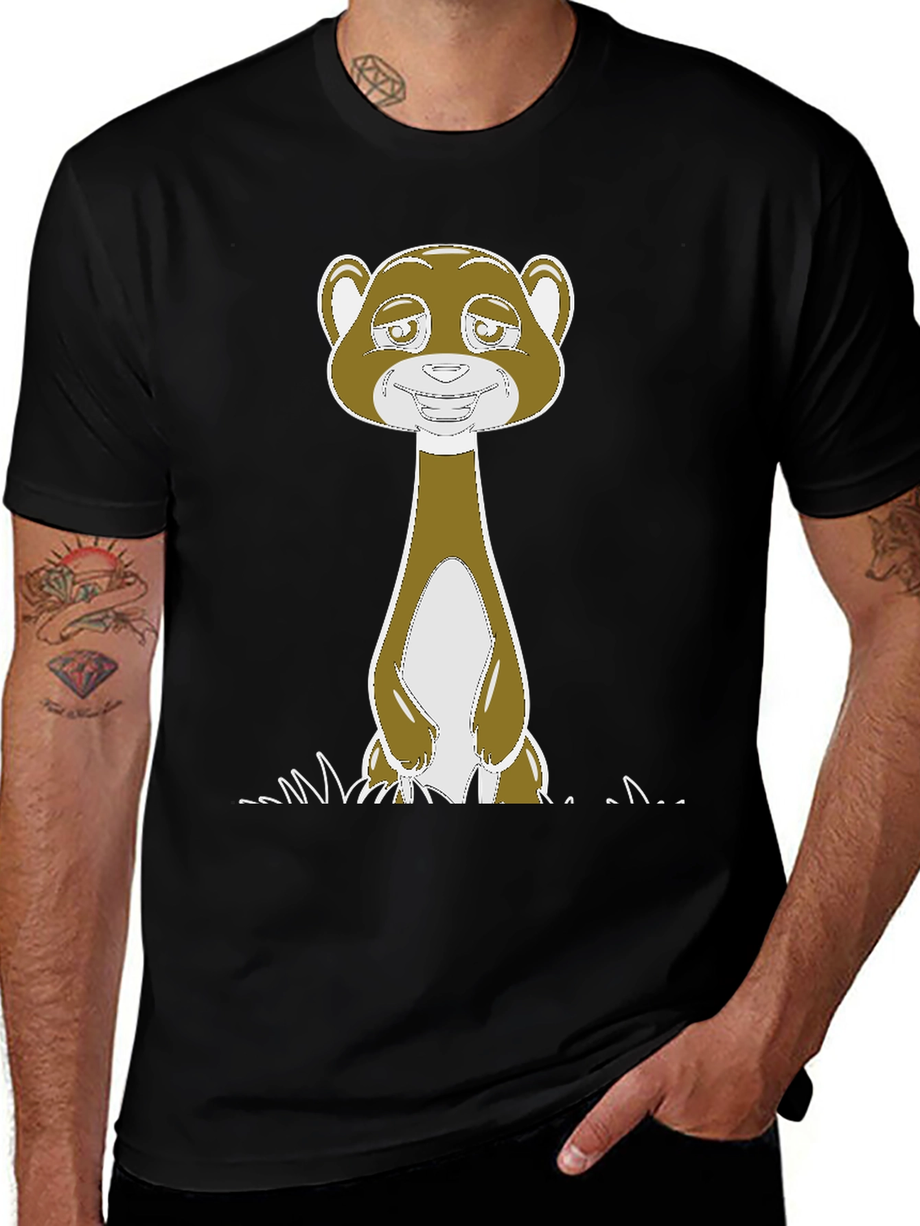 Variant 7 of Funny Cartoon Ferret Graphic T-Shirt