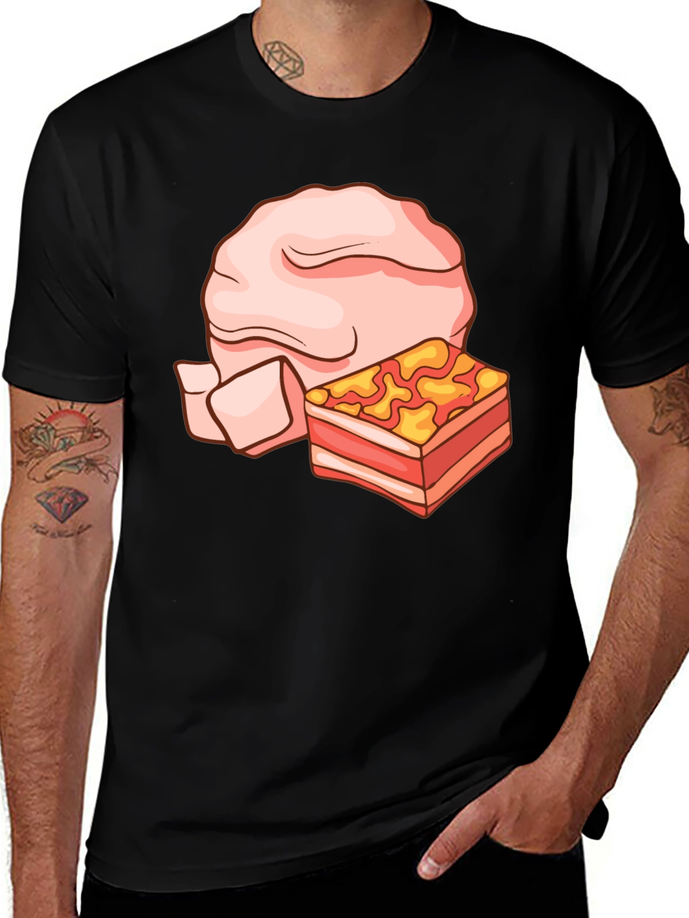 Variant 4 of Bacon and Ham T-Shirt - Novelty Food Tee