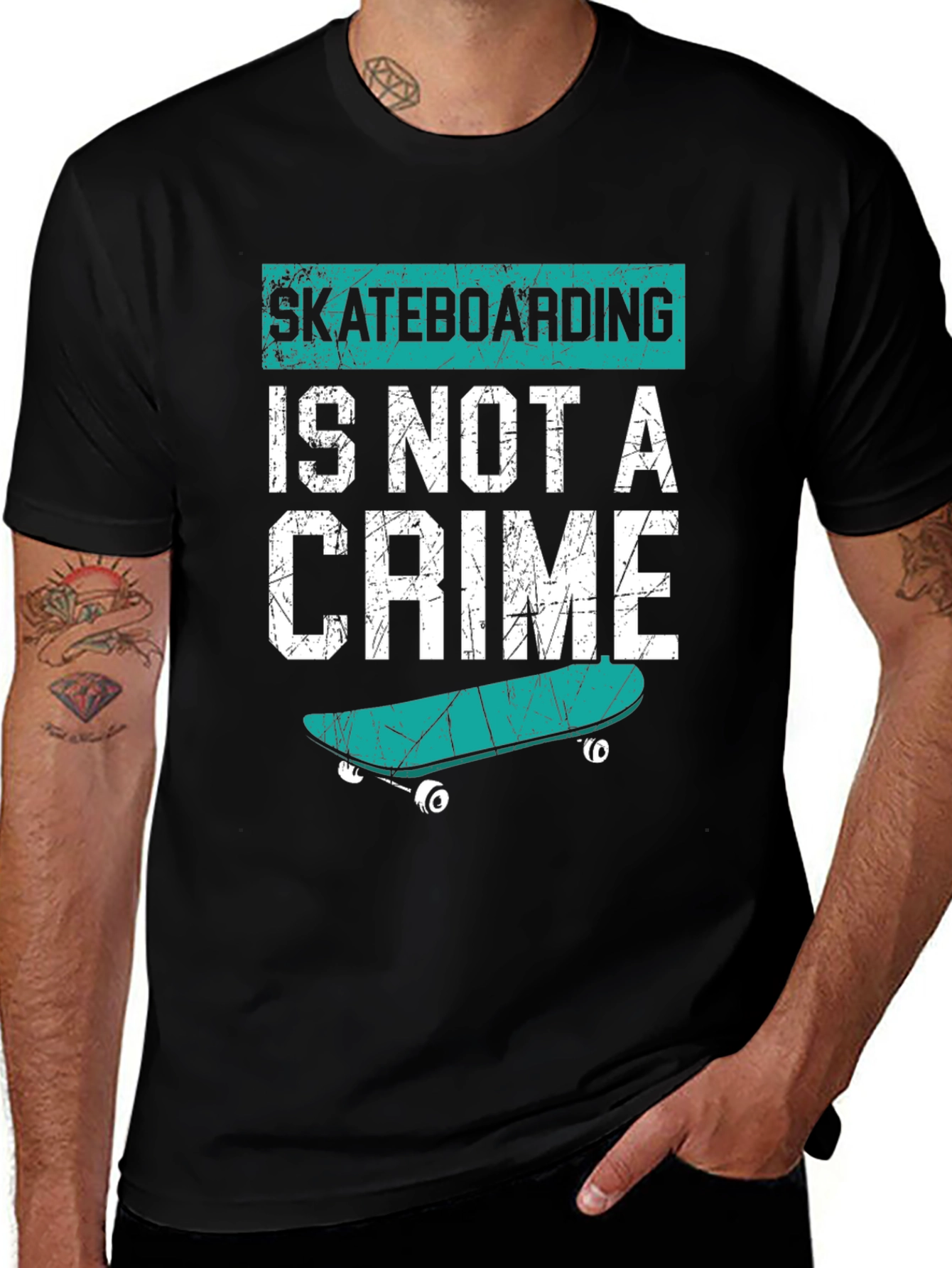 Variant 11 of Skateboarding Is Not A Crime T-Shirt
