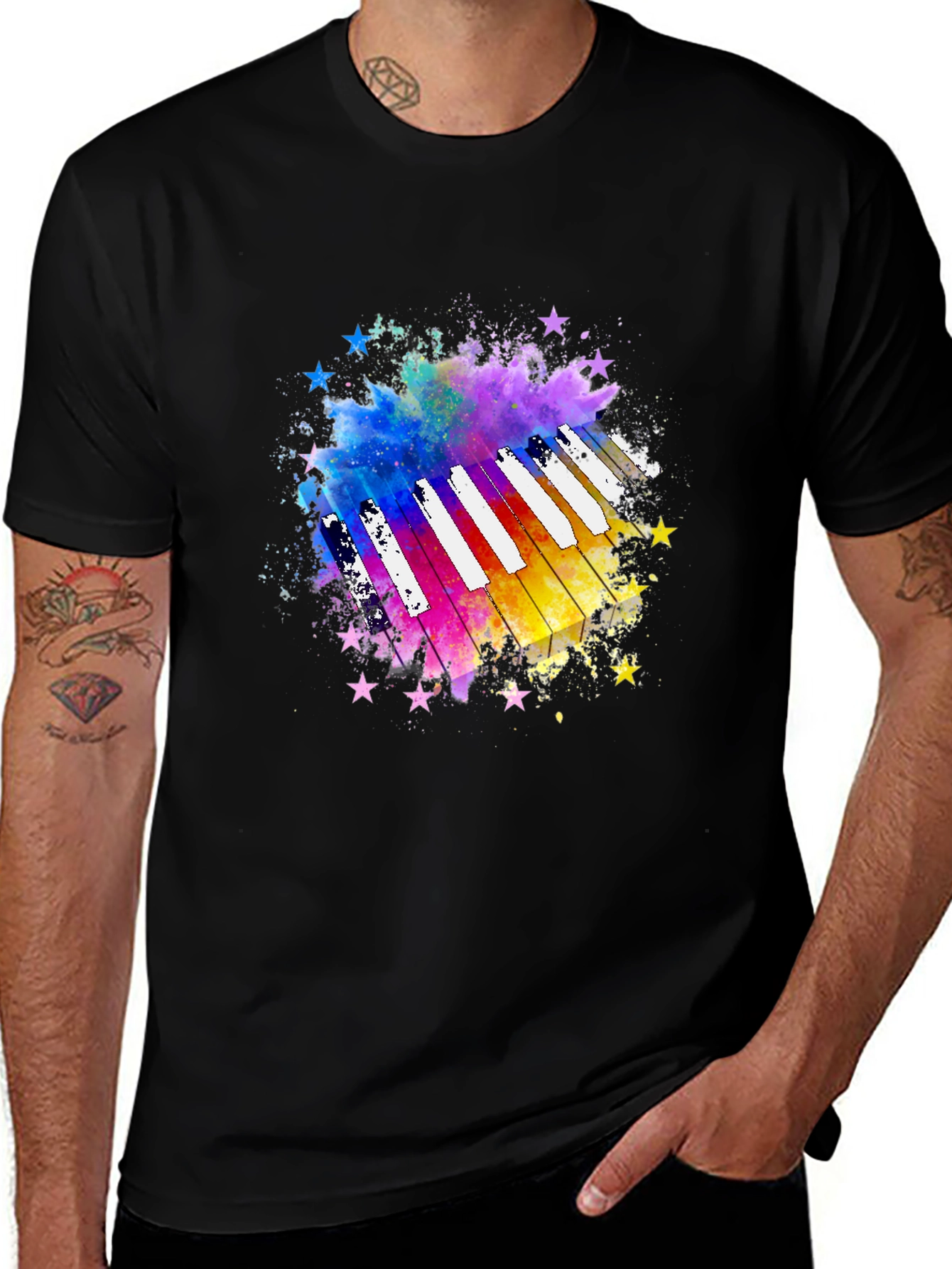Variant 18 of Colorful Piano Keys Graphic Tee