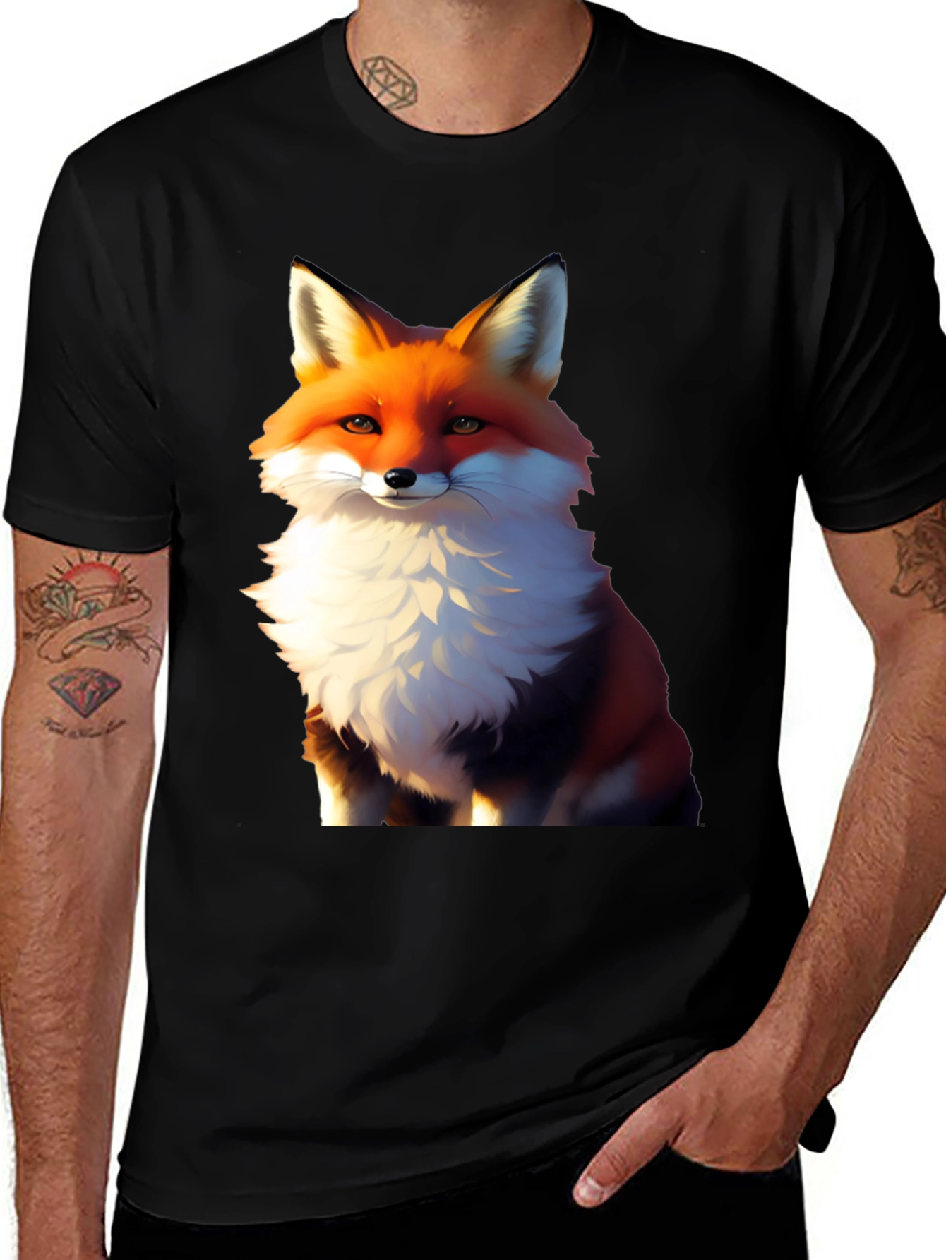 Variant 25 of Fox Graphic Tee - Stylish Animal Print Shirt