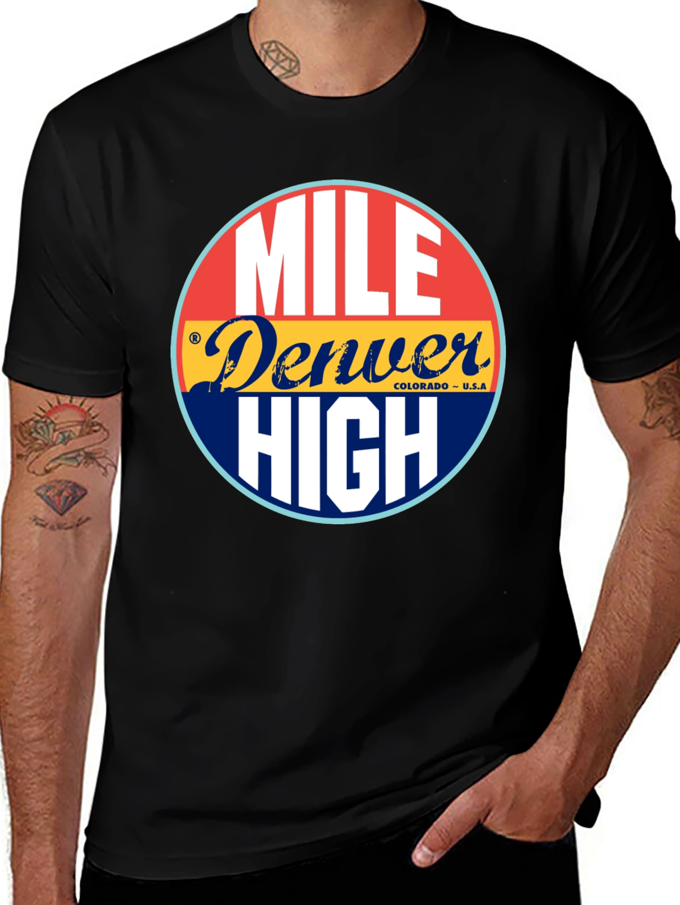Mile High Denver T-Shirt - Colorado USA Graphic Tee