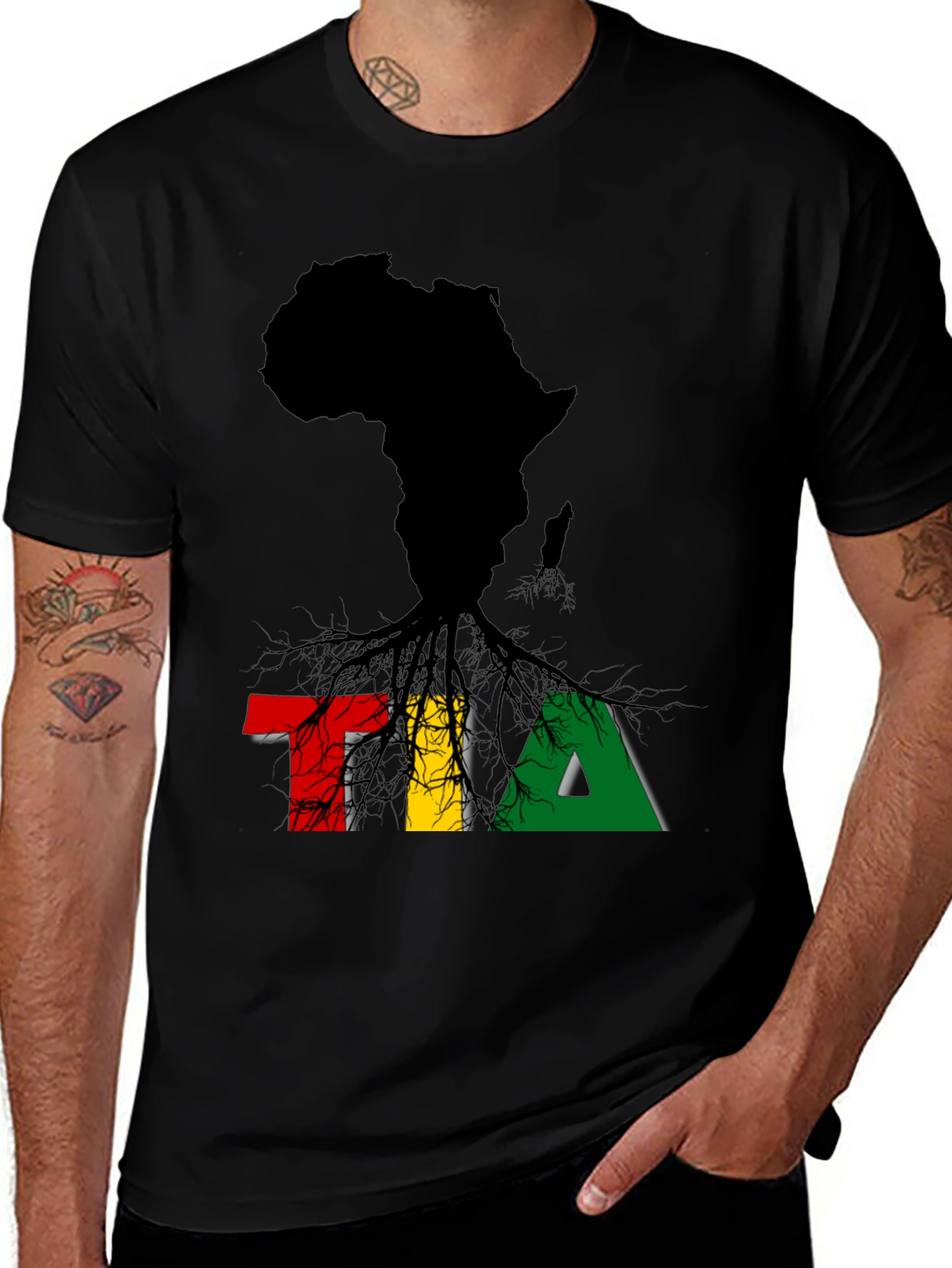 Africa Map TIA T-Shirt - Black Pride Tee