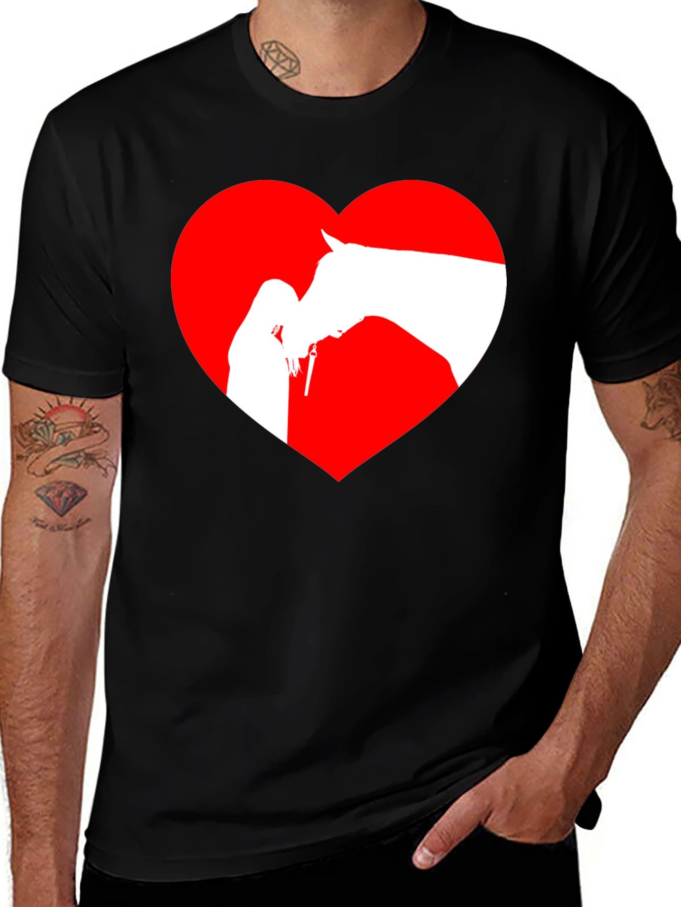 Variant 11 of Equestrian Love Graphic T-Shirt - Heart Design