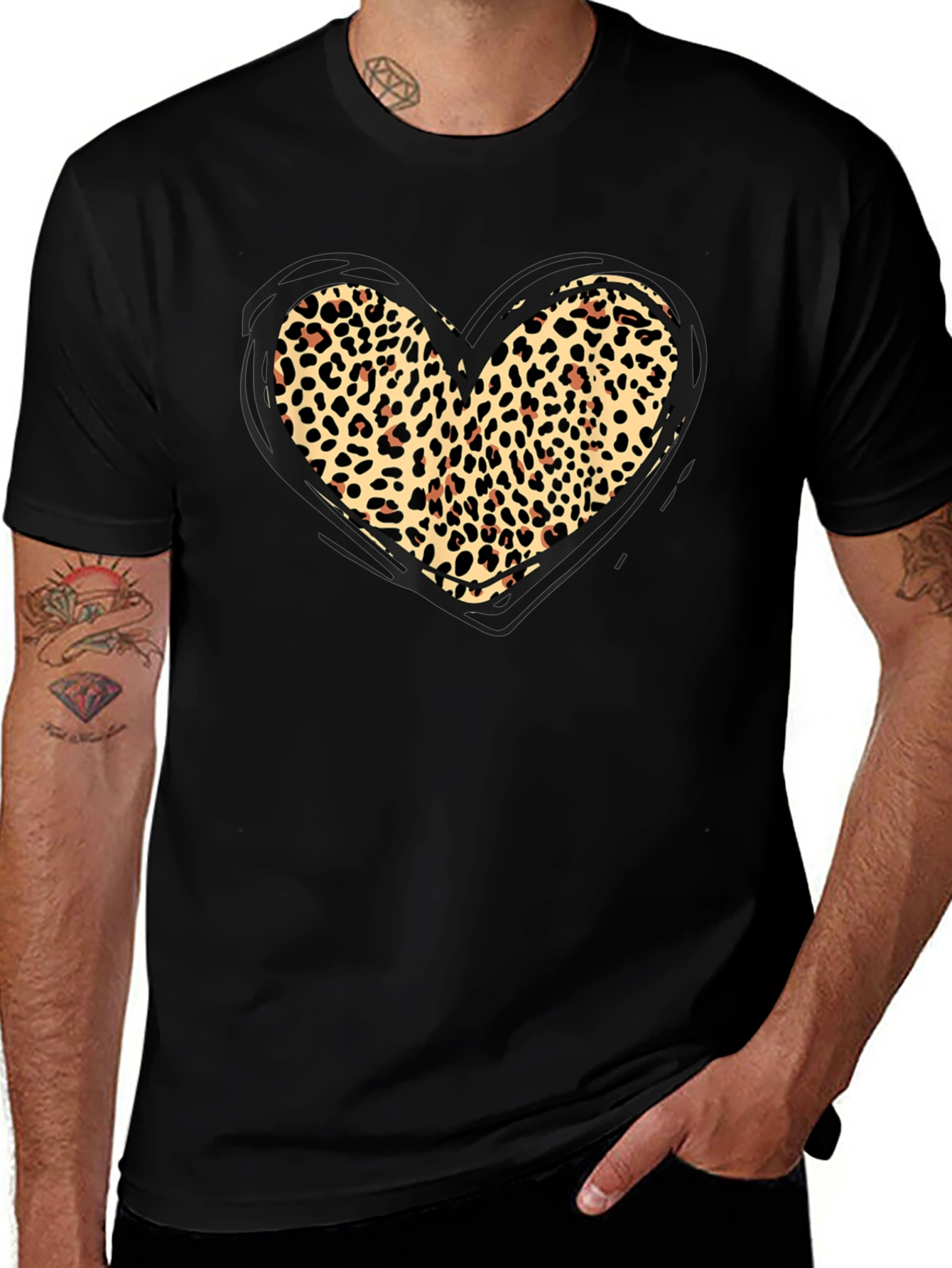 Variant 26 of Leopard Print Heart Graphic Tee