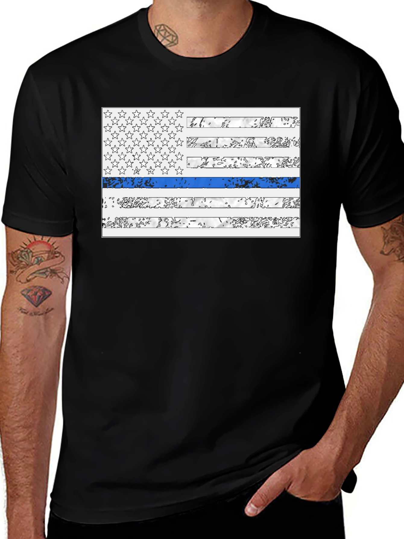 Variant 7 of Thin Blue Line Flag T-Shirt