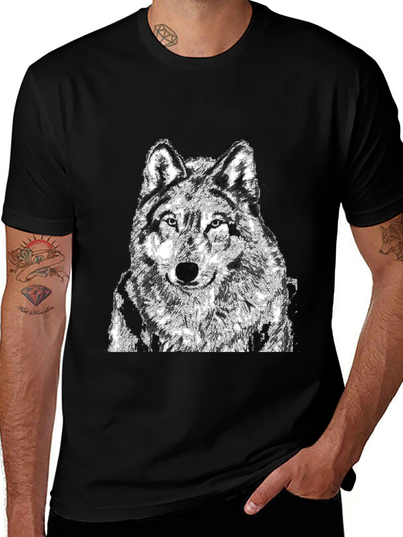 Black Black Wolf Graphic T-Shirt main image