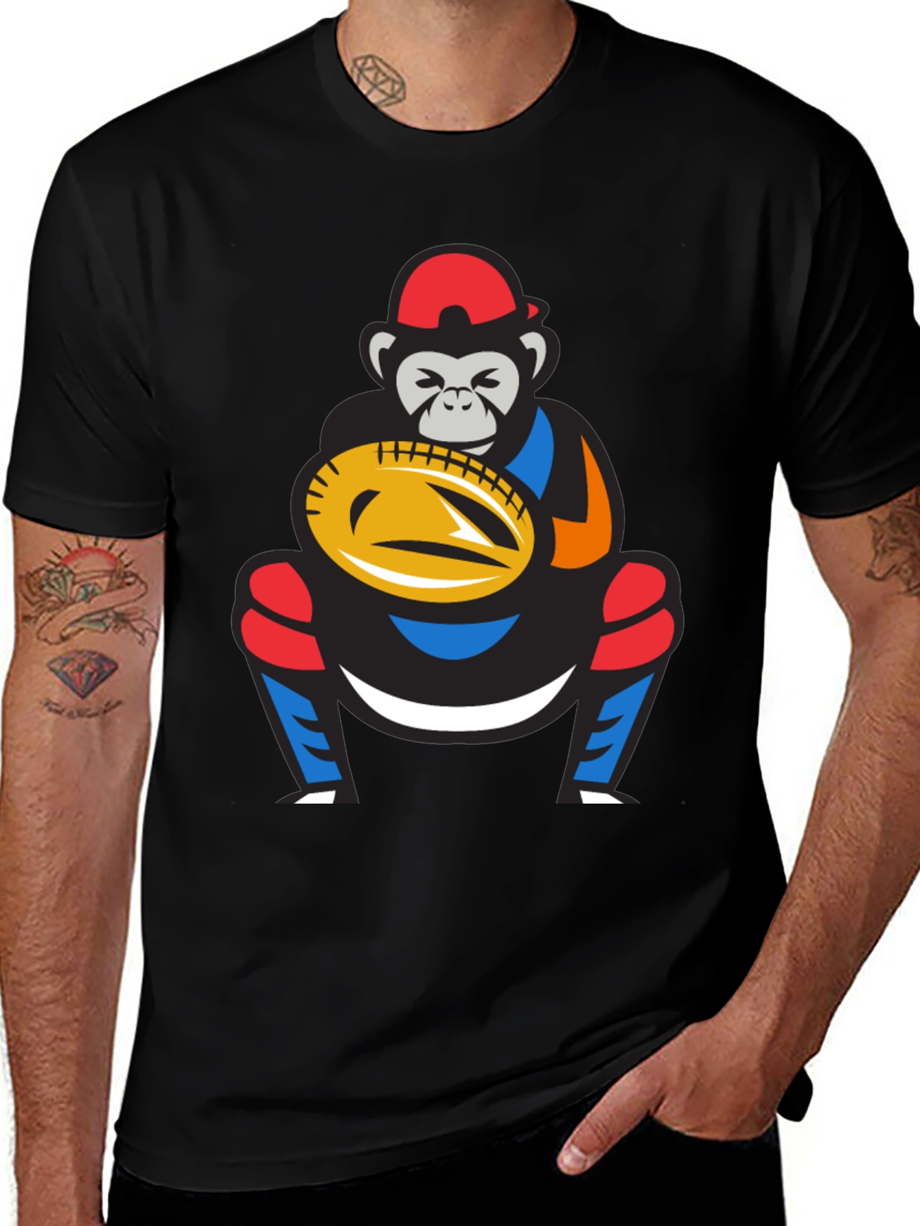 Variant 15 of Monkey Baseball Catcher Graphic Tee