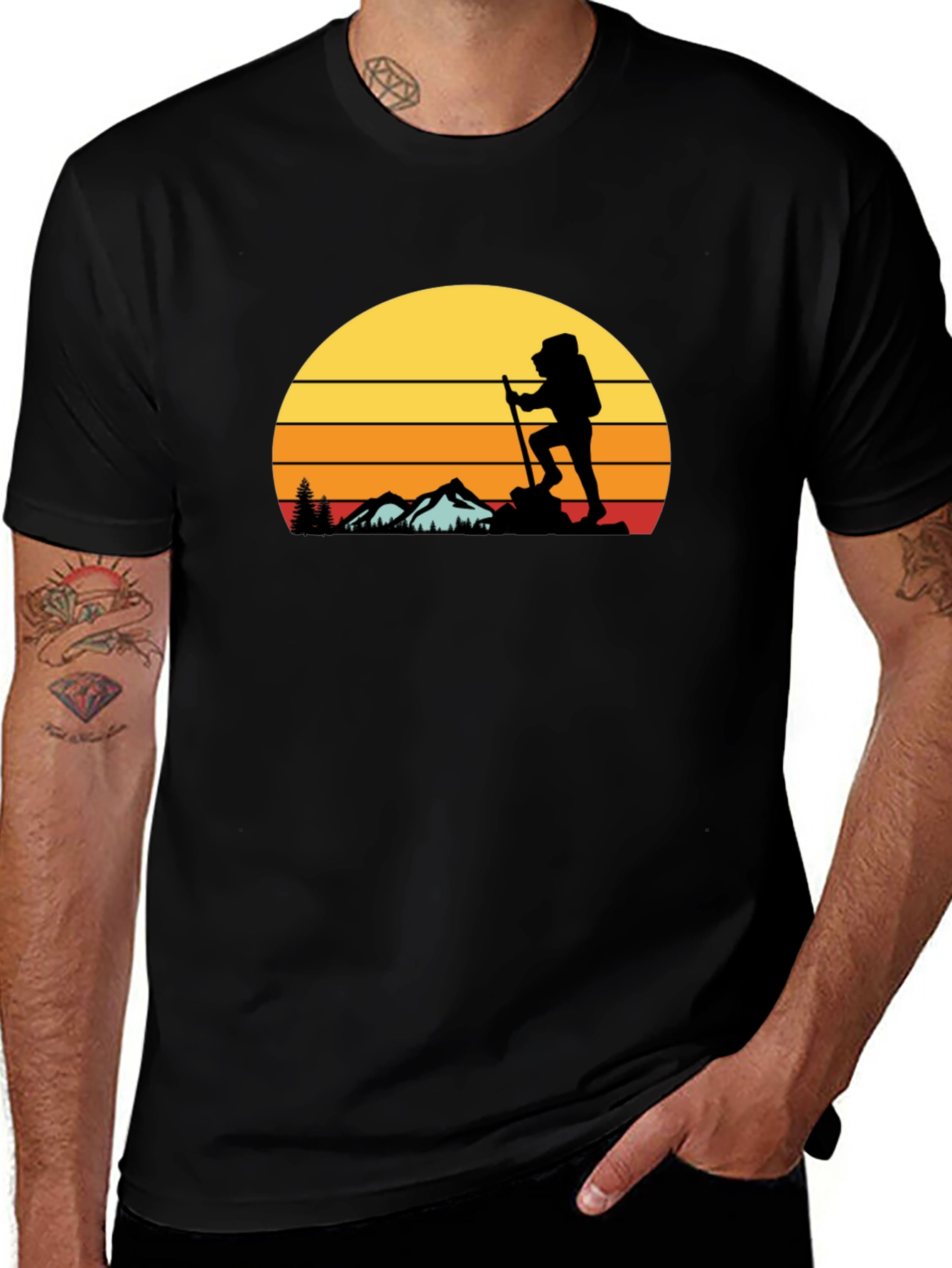 Variant 15 of Hiking Sunset T-Shirt - Adventure Awaits!