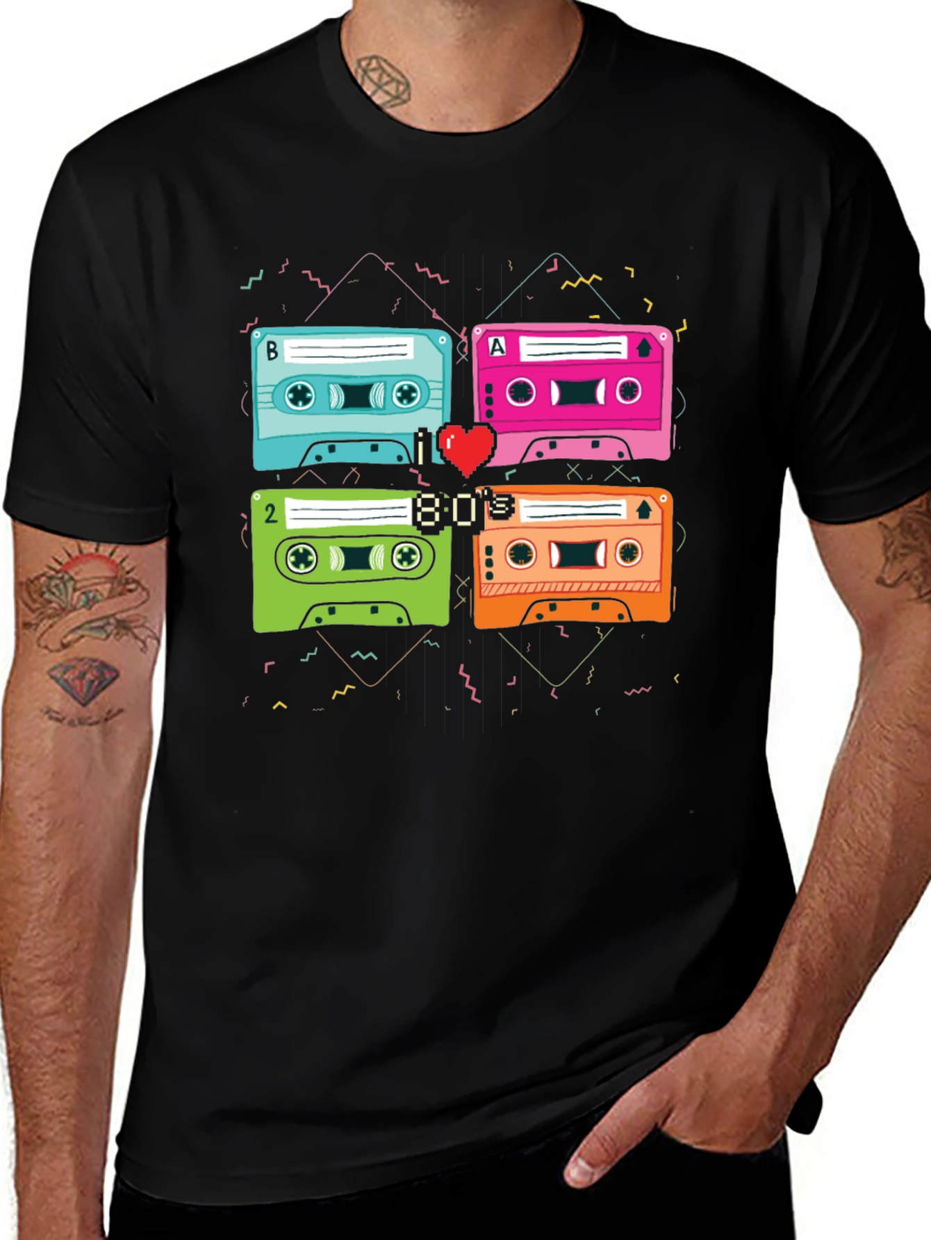 Variant 13 of Retro 80s Music Cassette T-Shirt