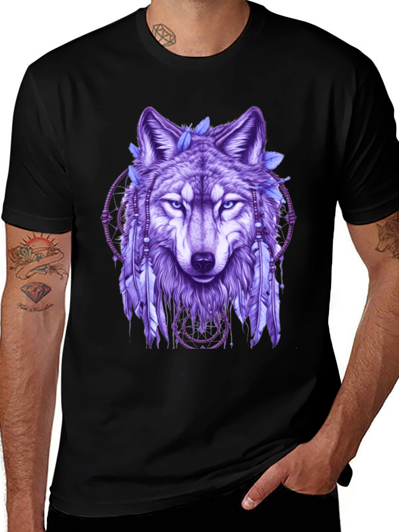 Variant 4 of Wolf Dreamcatcher Graphic T-Shirt